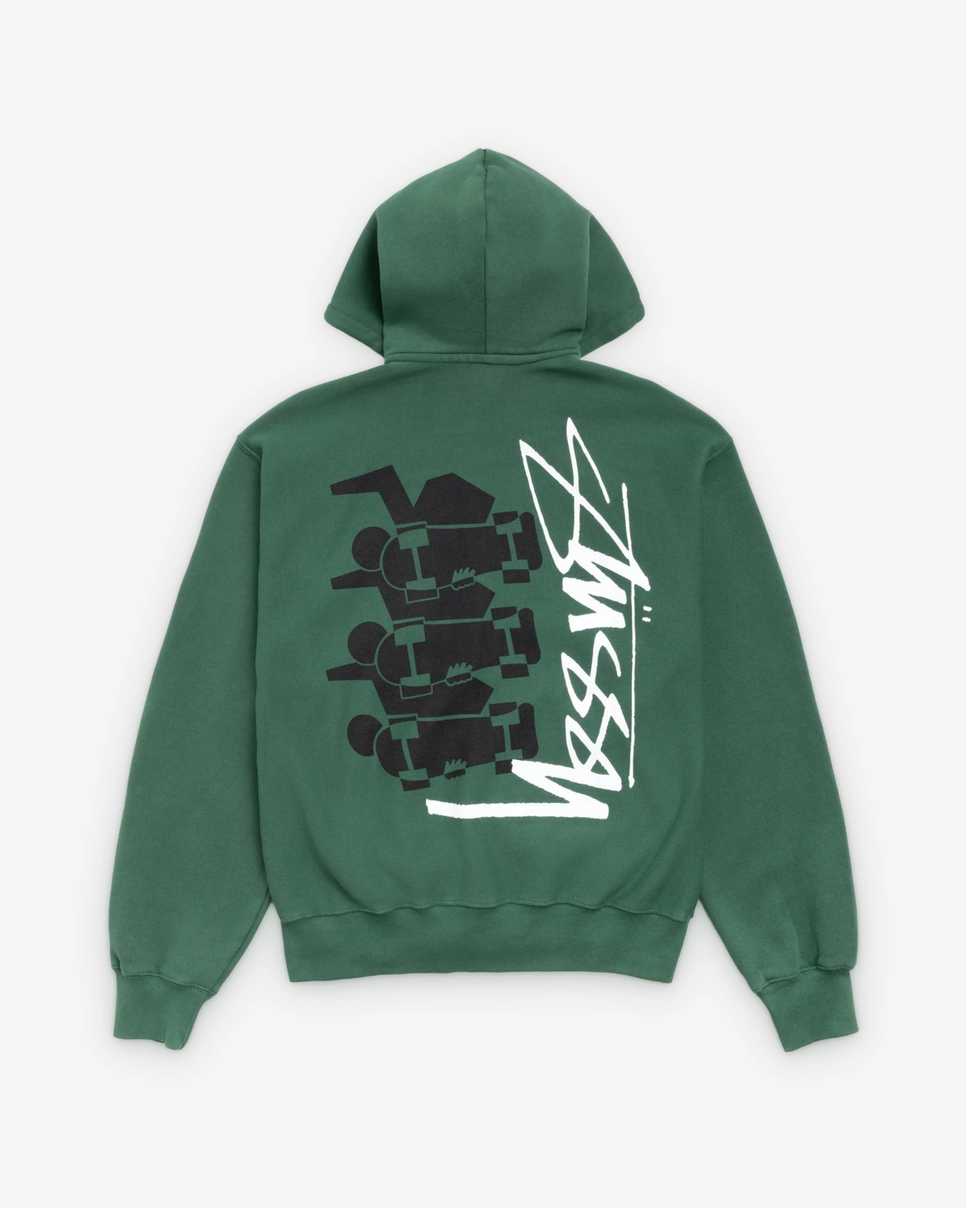Stüssy - Men's Skate Stack Garment Dyed Zip Hood - (Pine) - Image 2