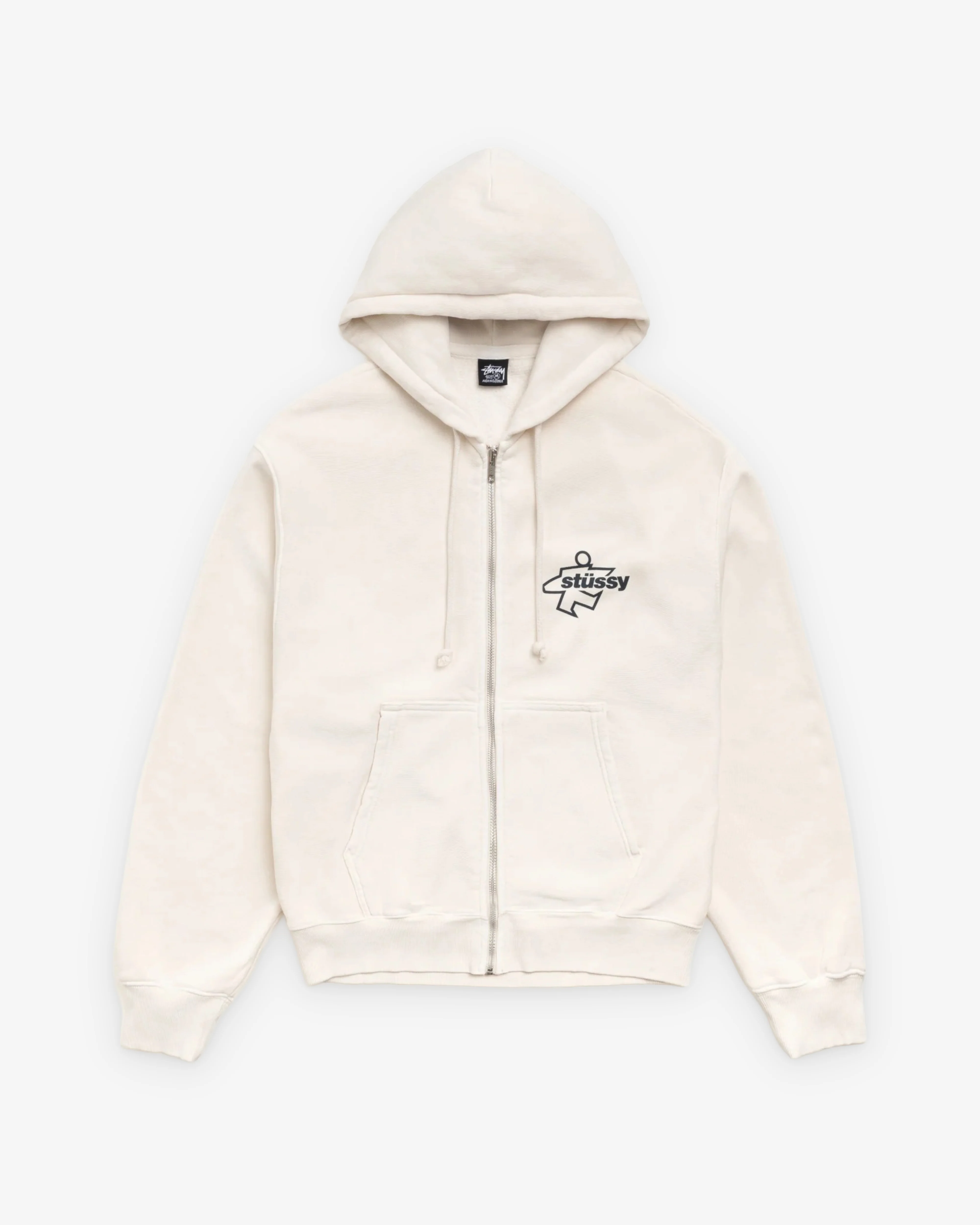 Stüssy - Men's Surf Size Garment Dyed Zip Hood - (Bone)