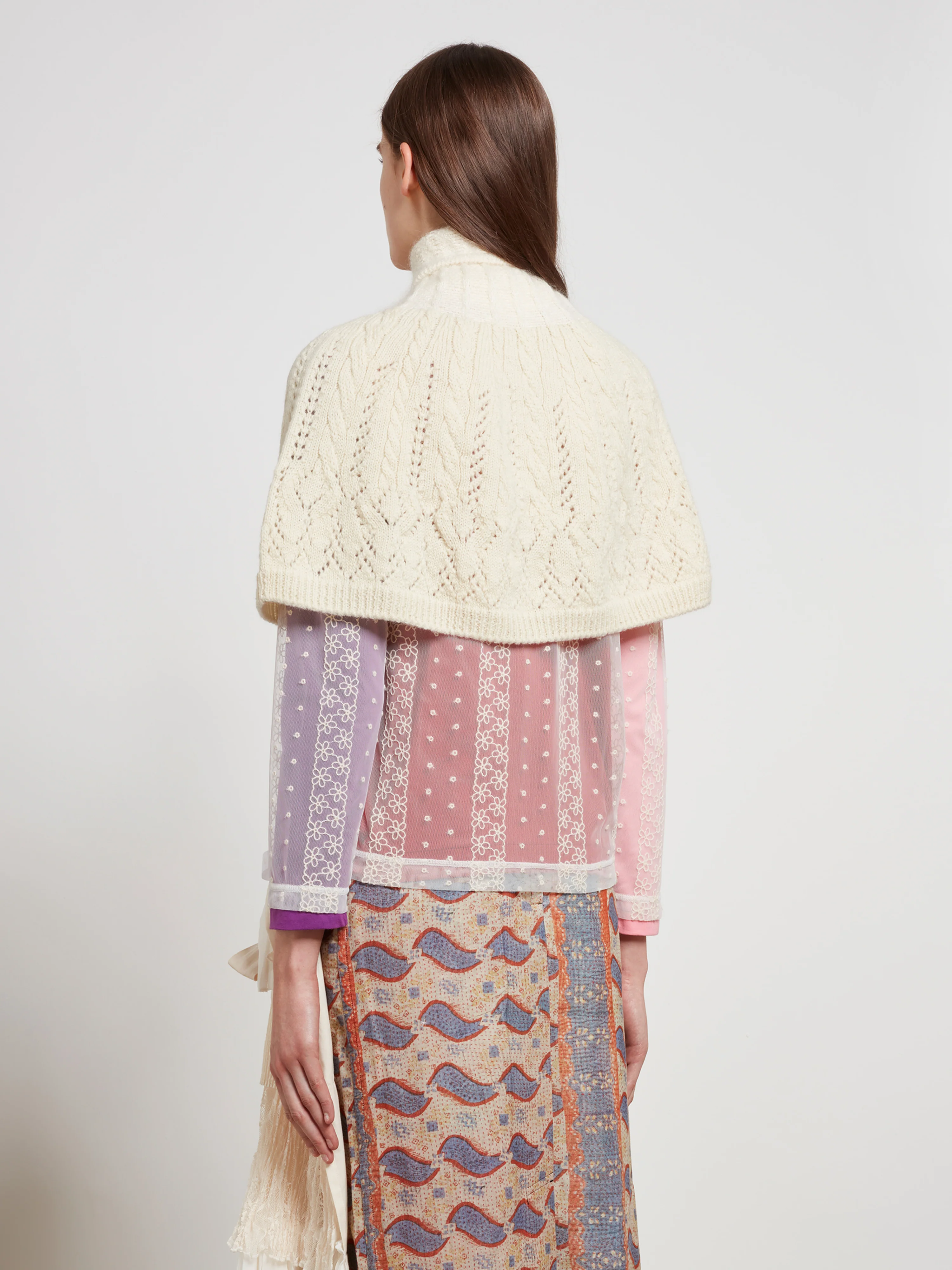Tao - Knitted Cape - (Natural) - Image 4