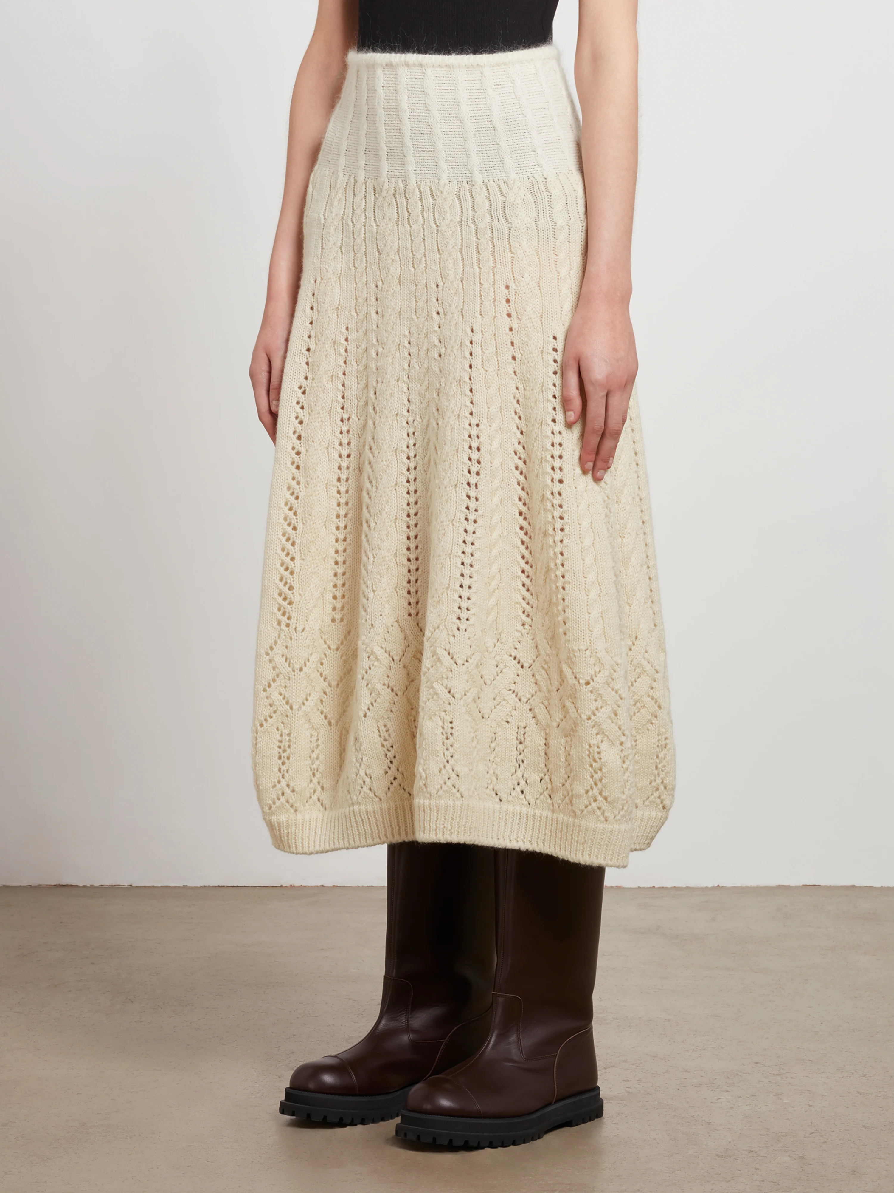 Tao - Knitted Long Skirt - (Natural) - Image 4