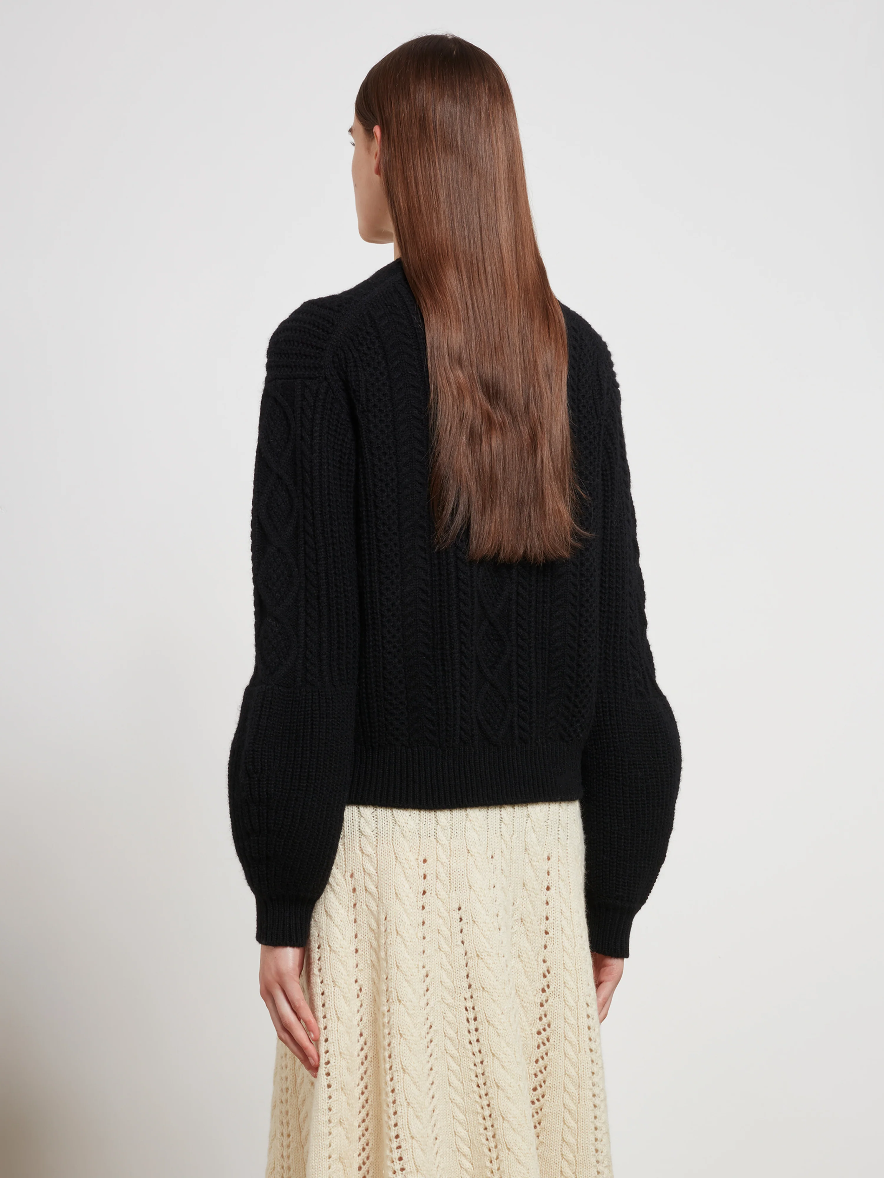 Tao - Cable Knit Sweater - (Black) - Image 4
