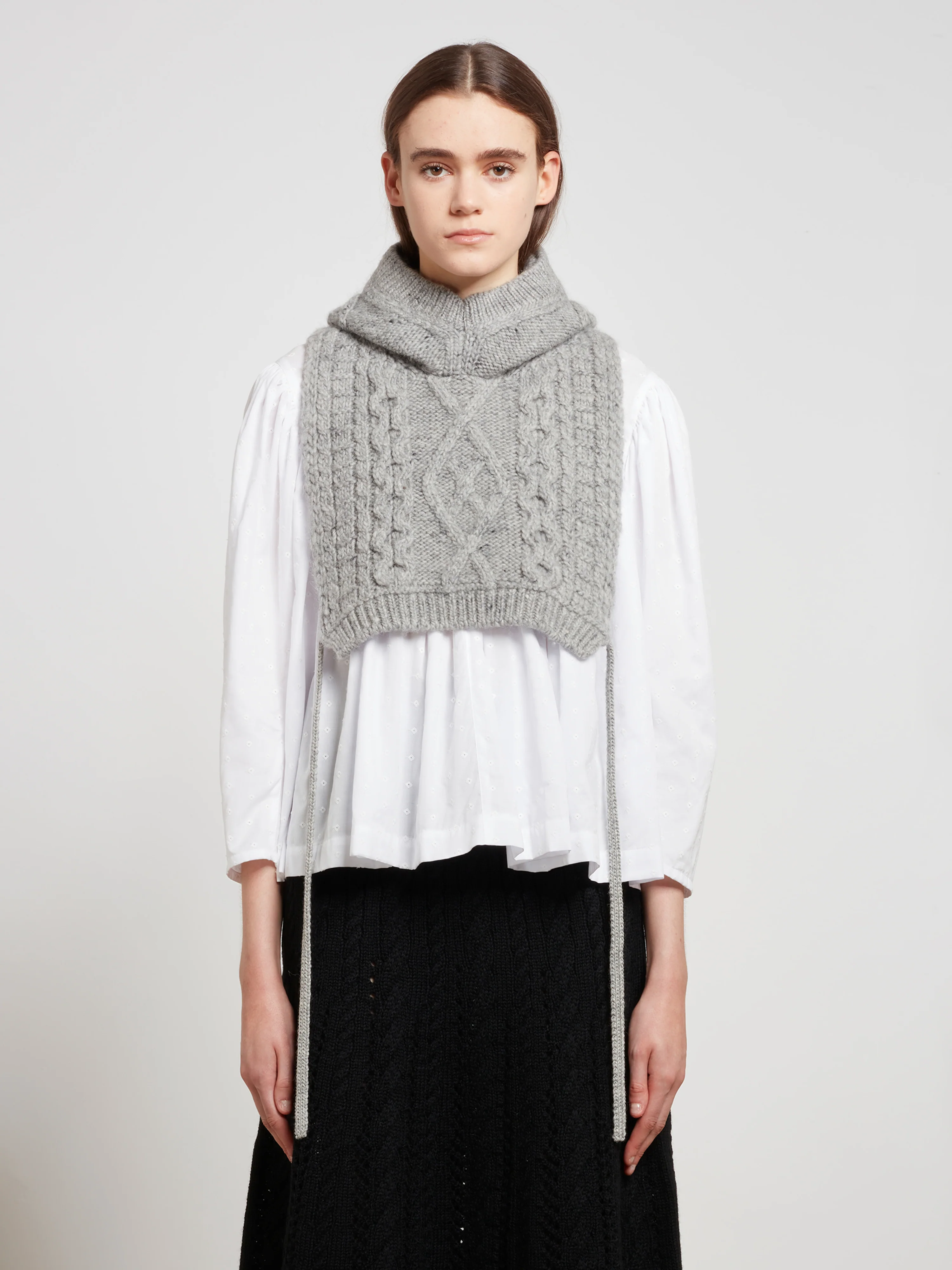 Tao - BATONER Hooded Knit Vest - (Grey) - Image 2