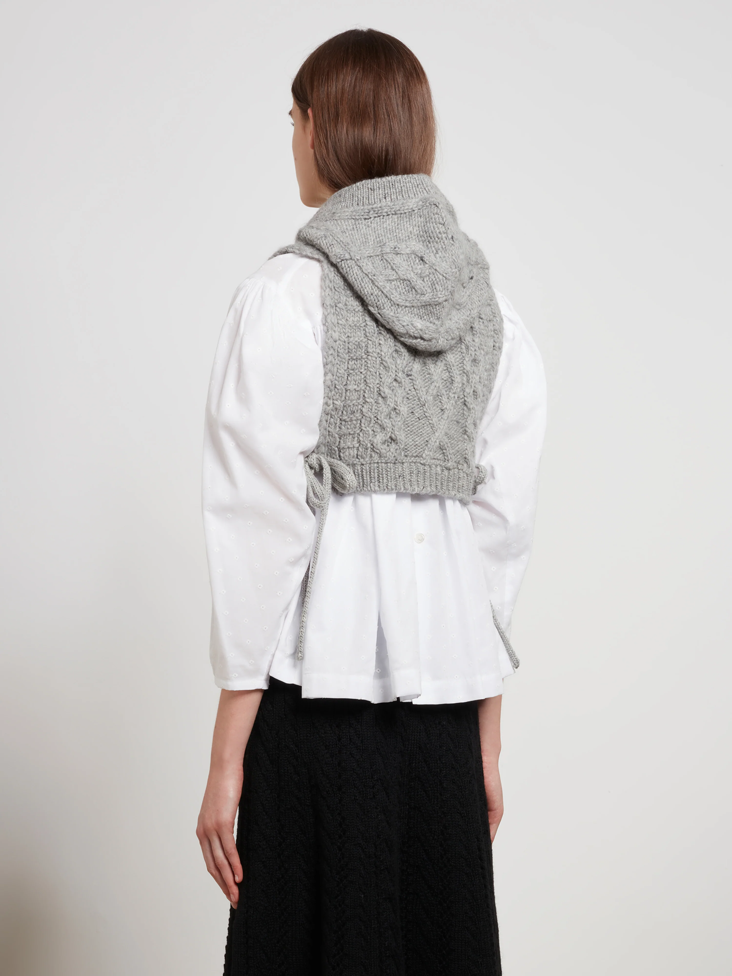Tao - BATONER Hooded Knit Vest - (Grey) - Image 4