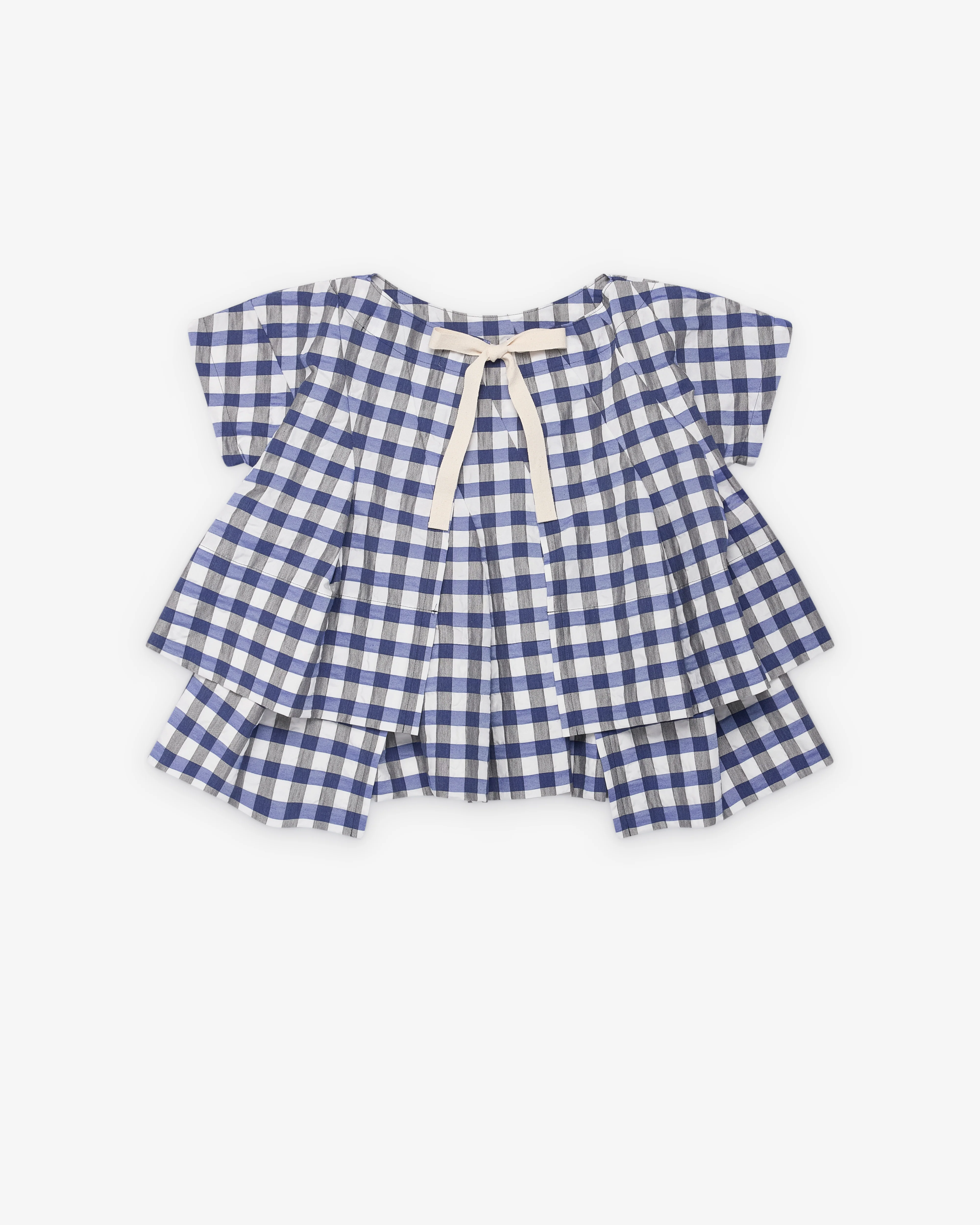 Tao - Women's Gingham Blouse - (Blue) - Image 2