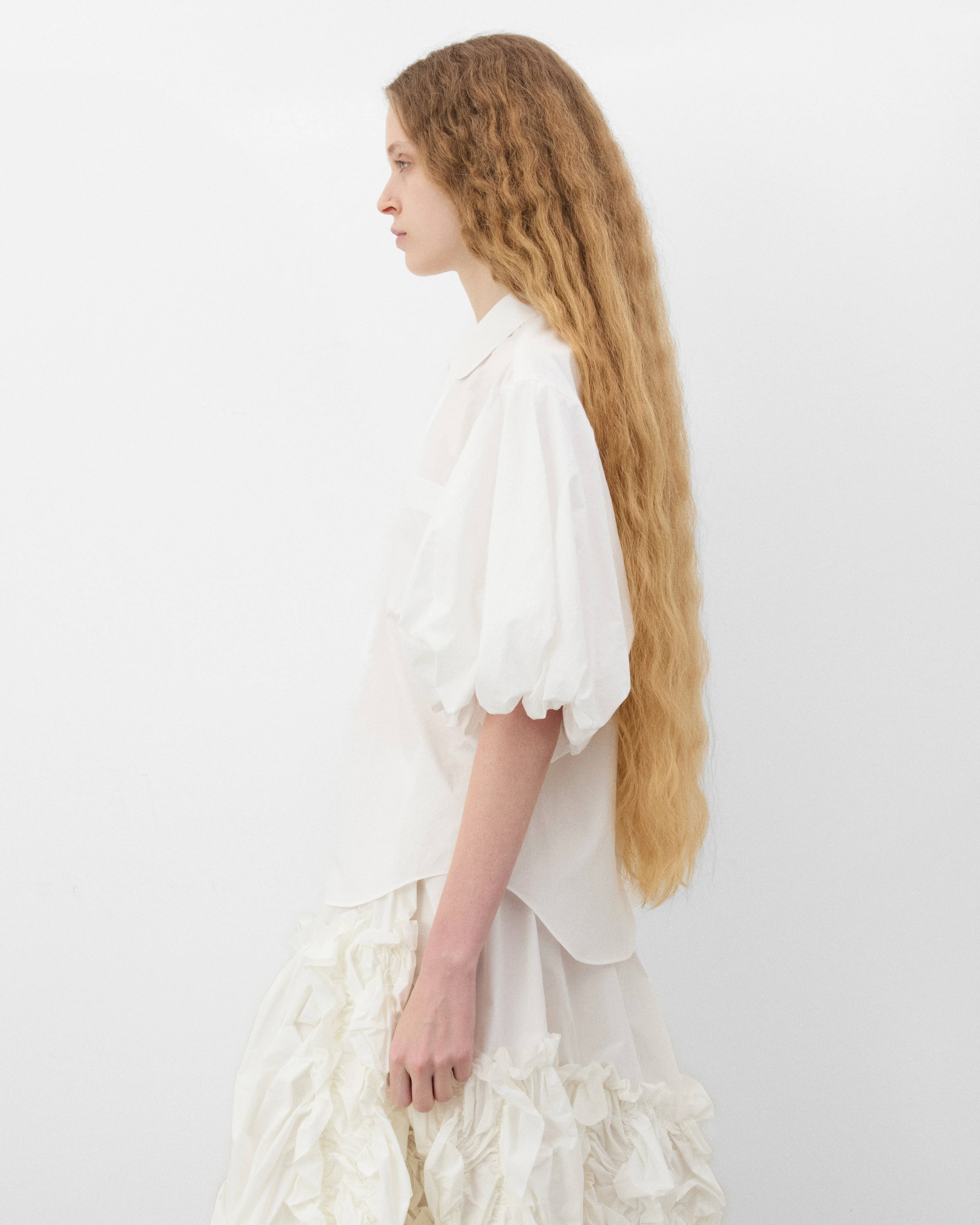 Tao - Women's Puffed Sleeve Blouse - (White) - Image 4