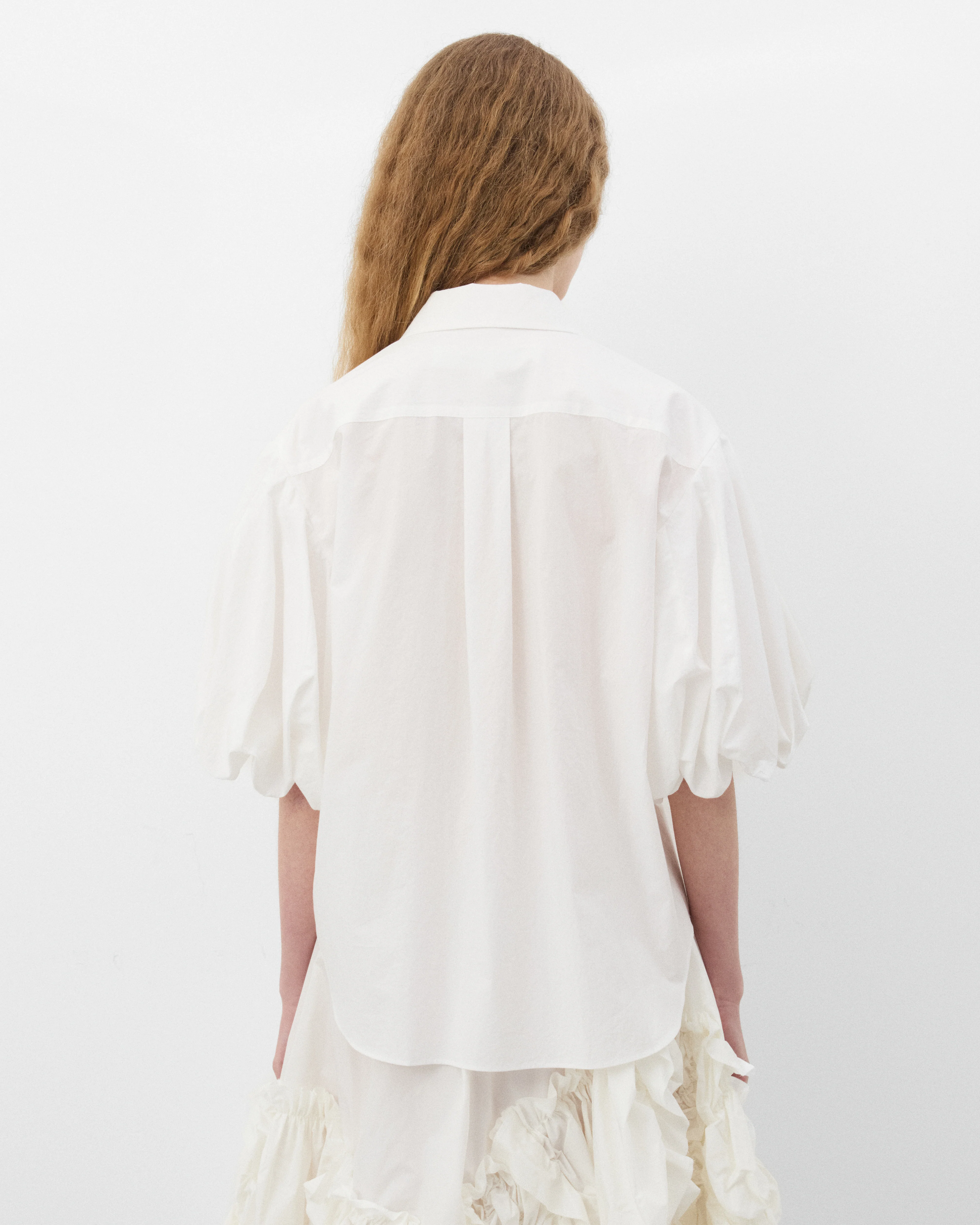 Tao - Women's Puffed Sleeve Blouse - (White) - Image 5