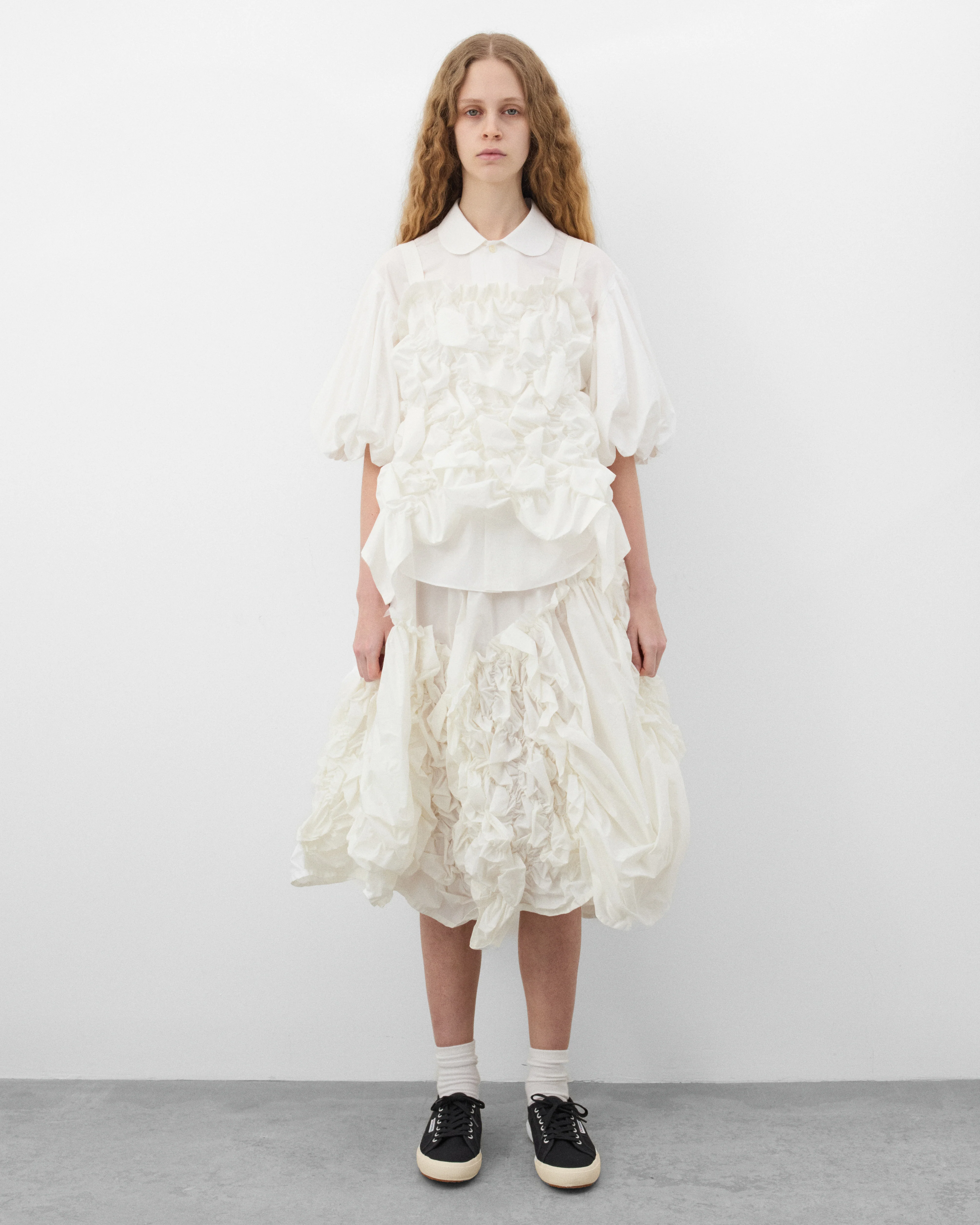 Tao - Women's Puffed Sleeve Blouse - (White) - Image 6