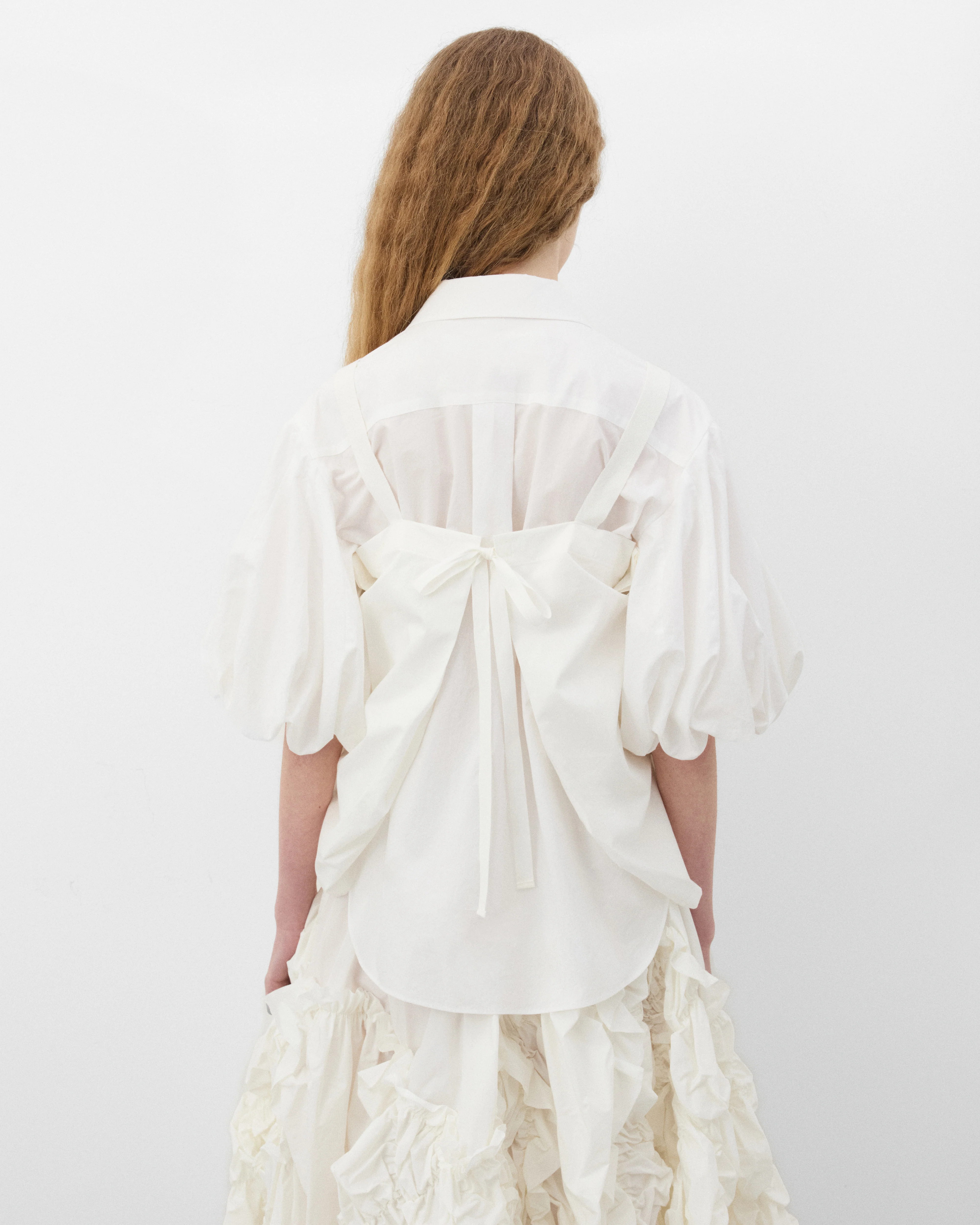 Tao - Women's Ruffle Corset Top - (White) - Image 5