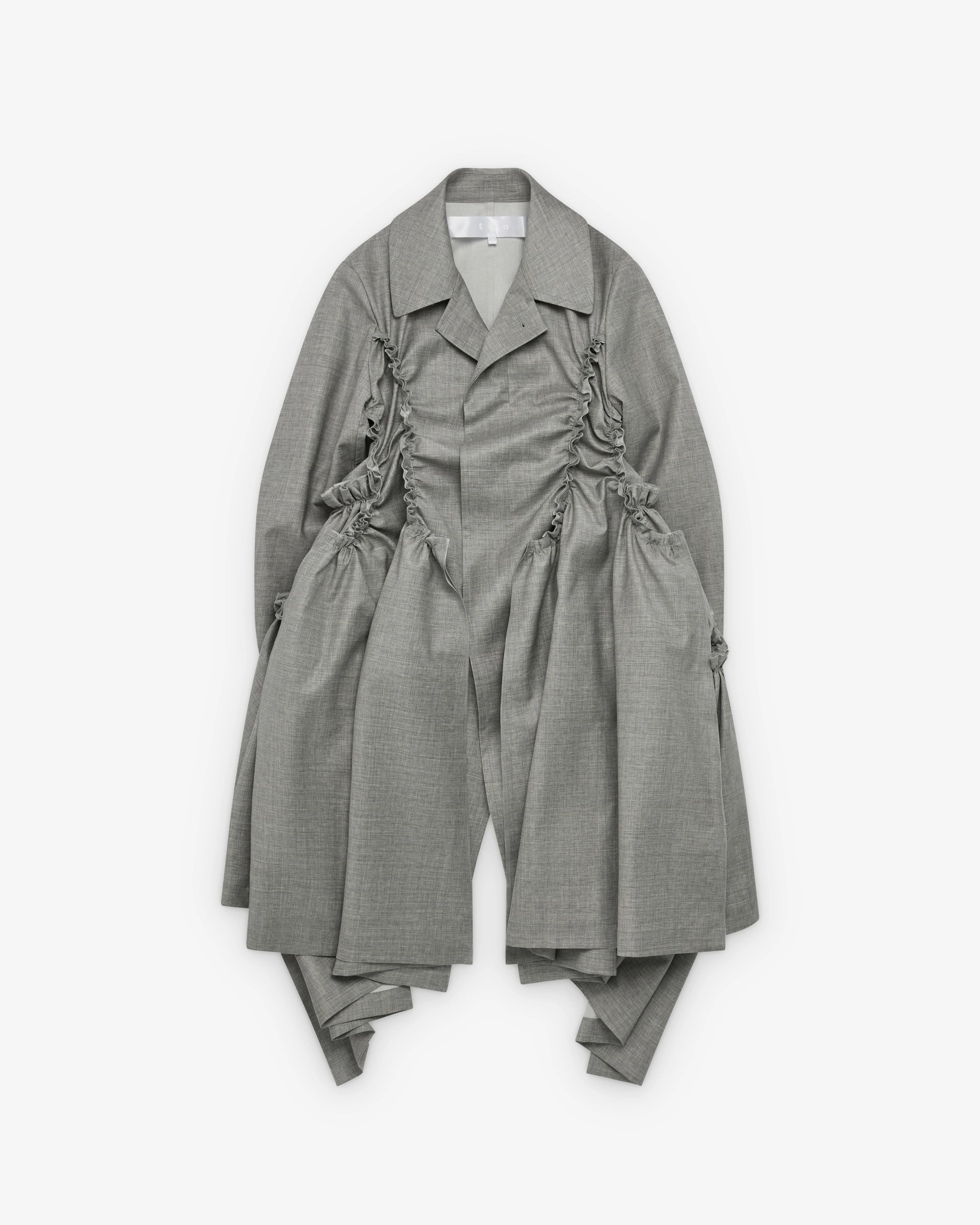 Tao - Women's Ruffle Coat - (Grey)