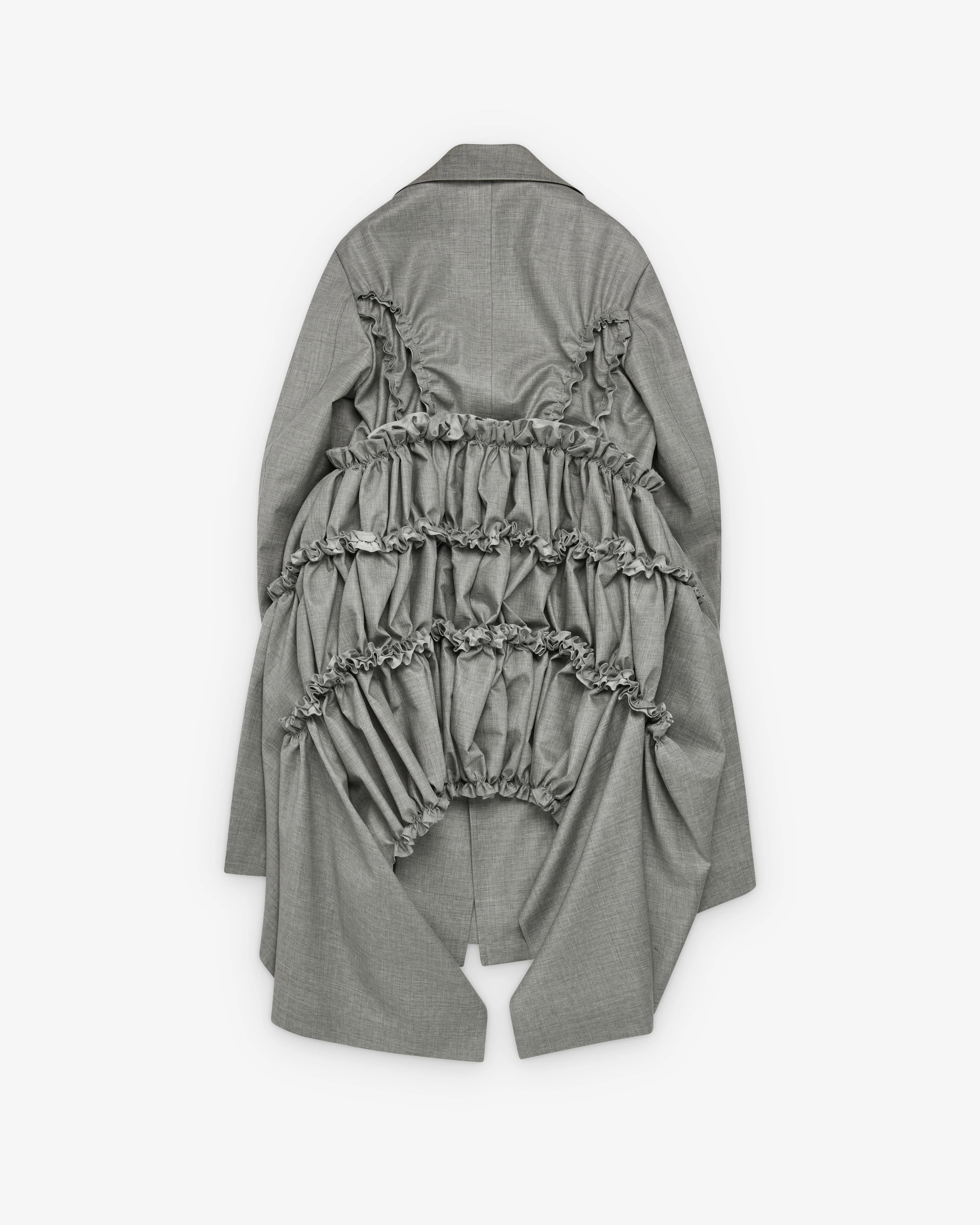 Tao - Women's Ruffle Coat - (Grey) - Image 2