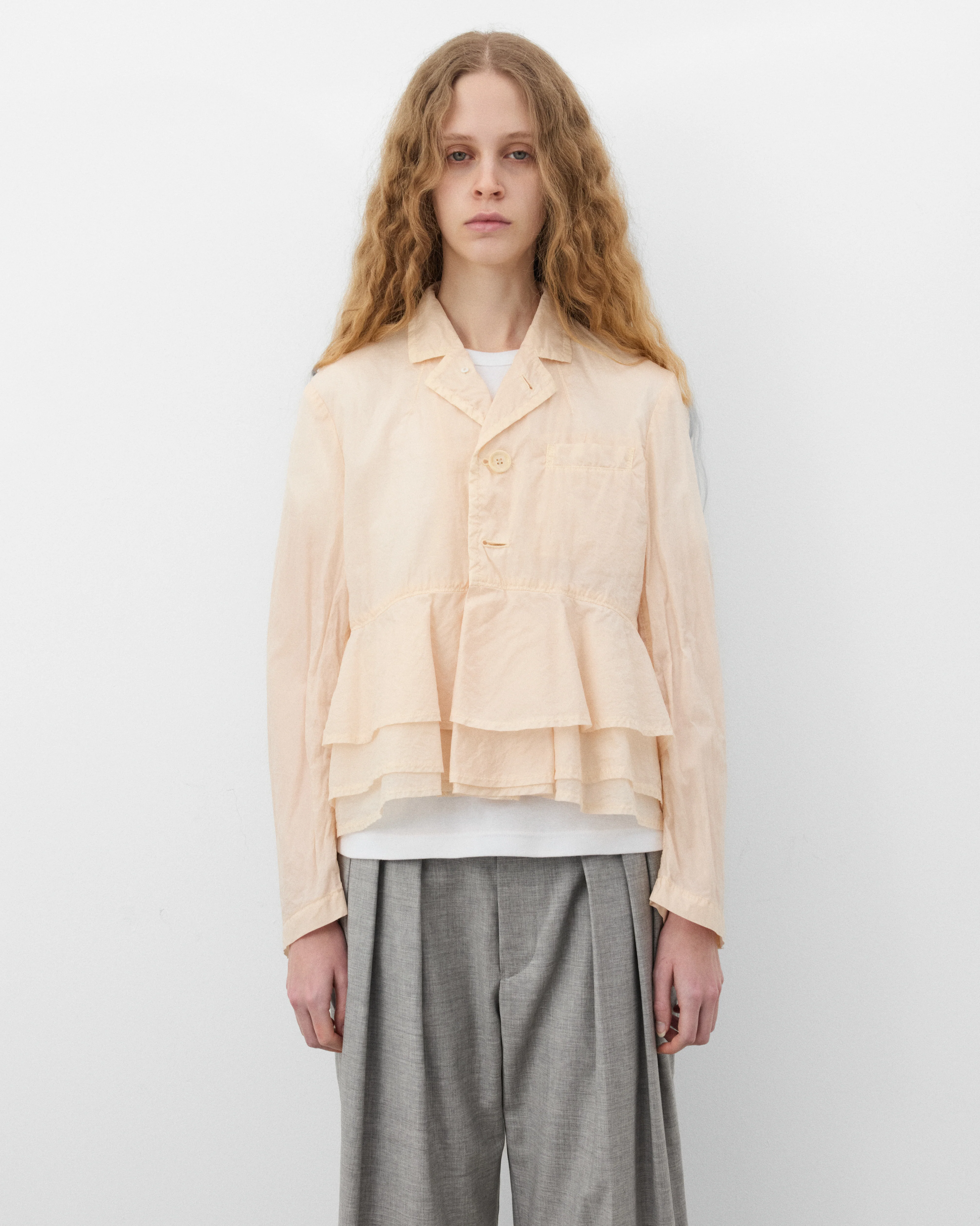 Tao - Women's Layered Jacket - (Beige) - Image 3