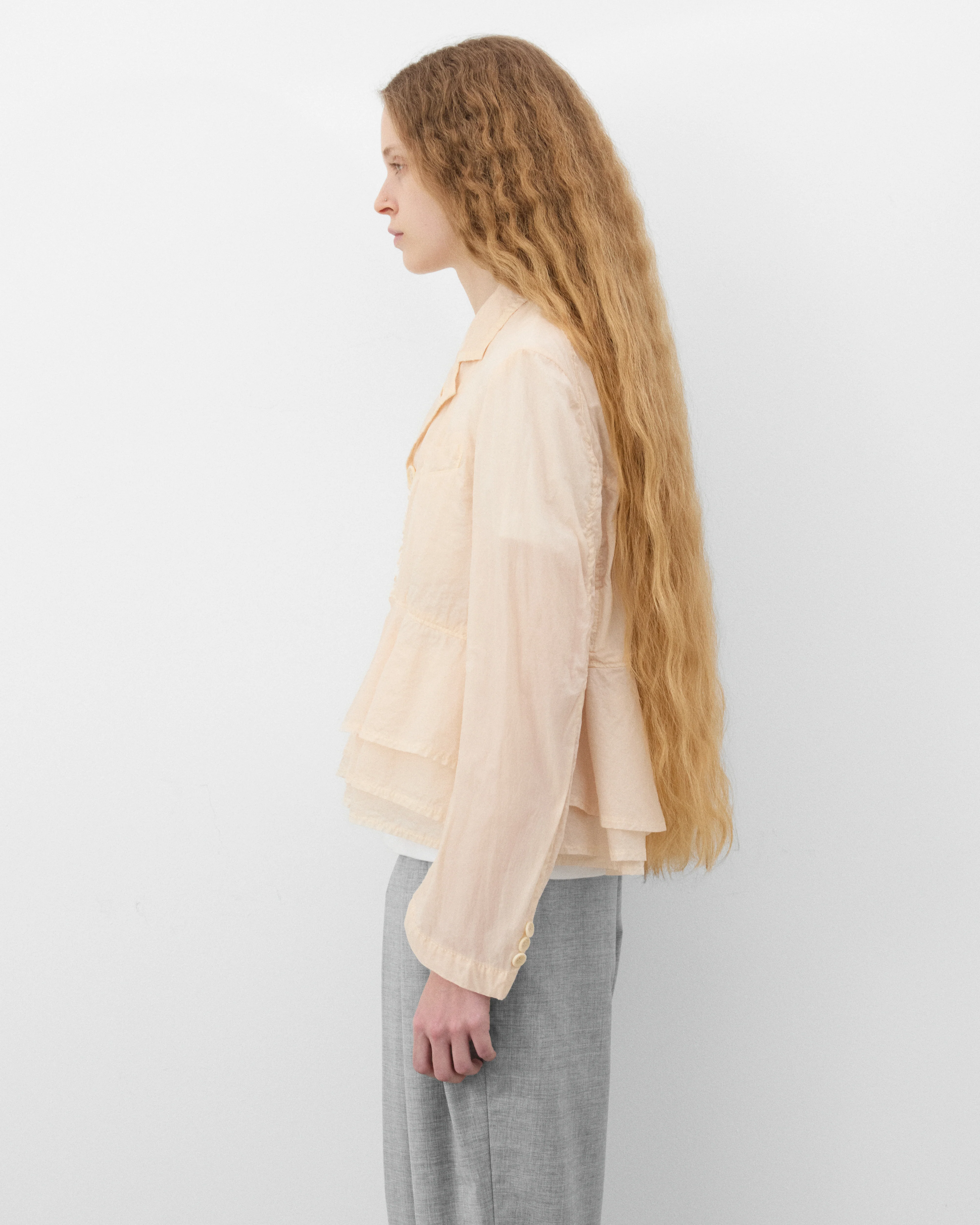 Tao - Women's Layered Jacket - (Beige) - Image 4
