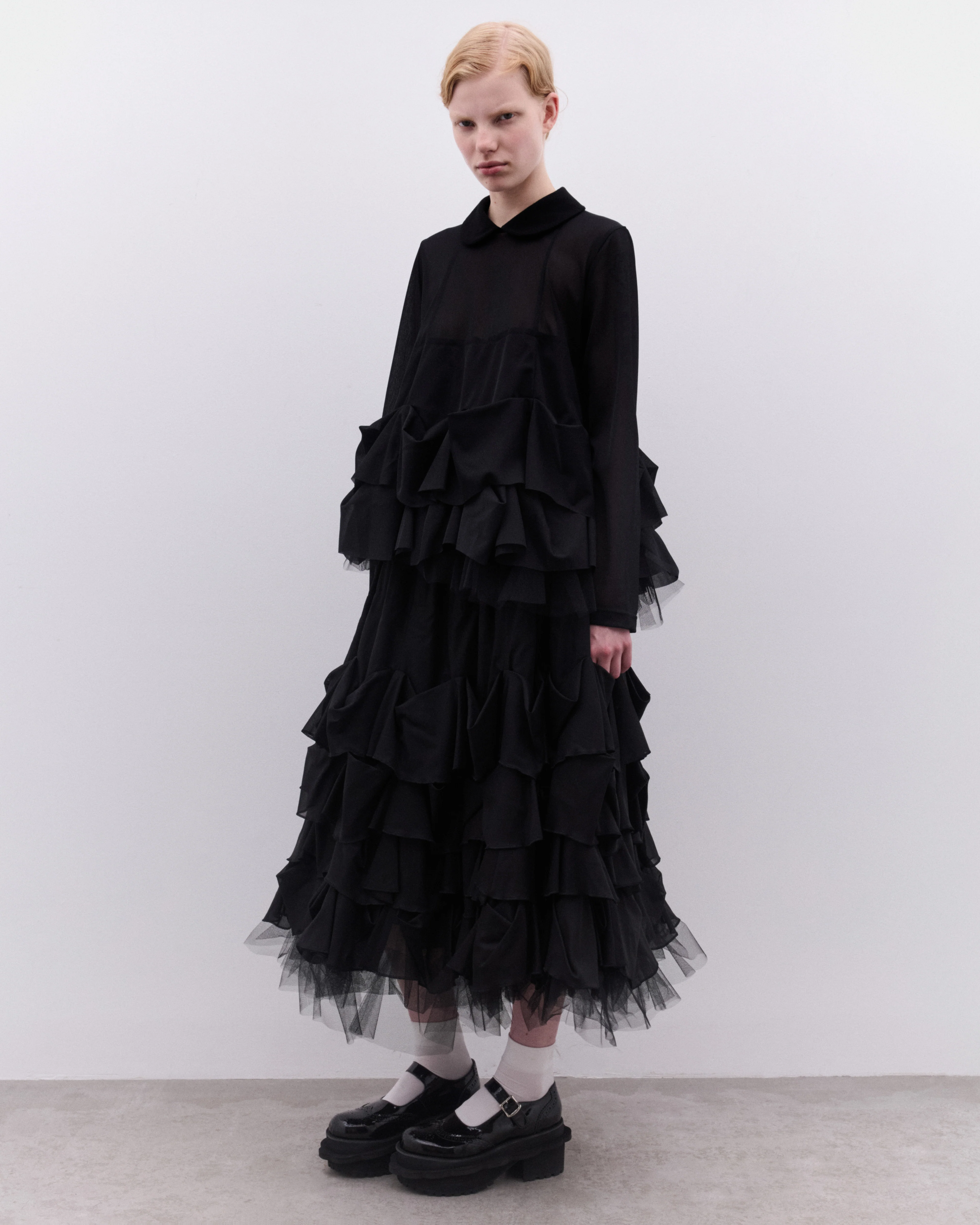 Tao - Women’s Tulle Peplum Top - (Black) - Image 6