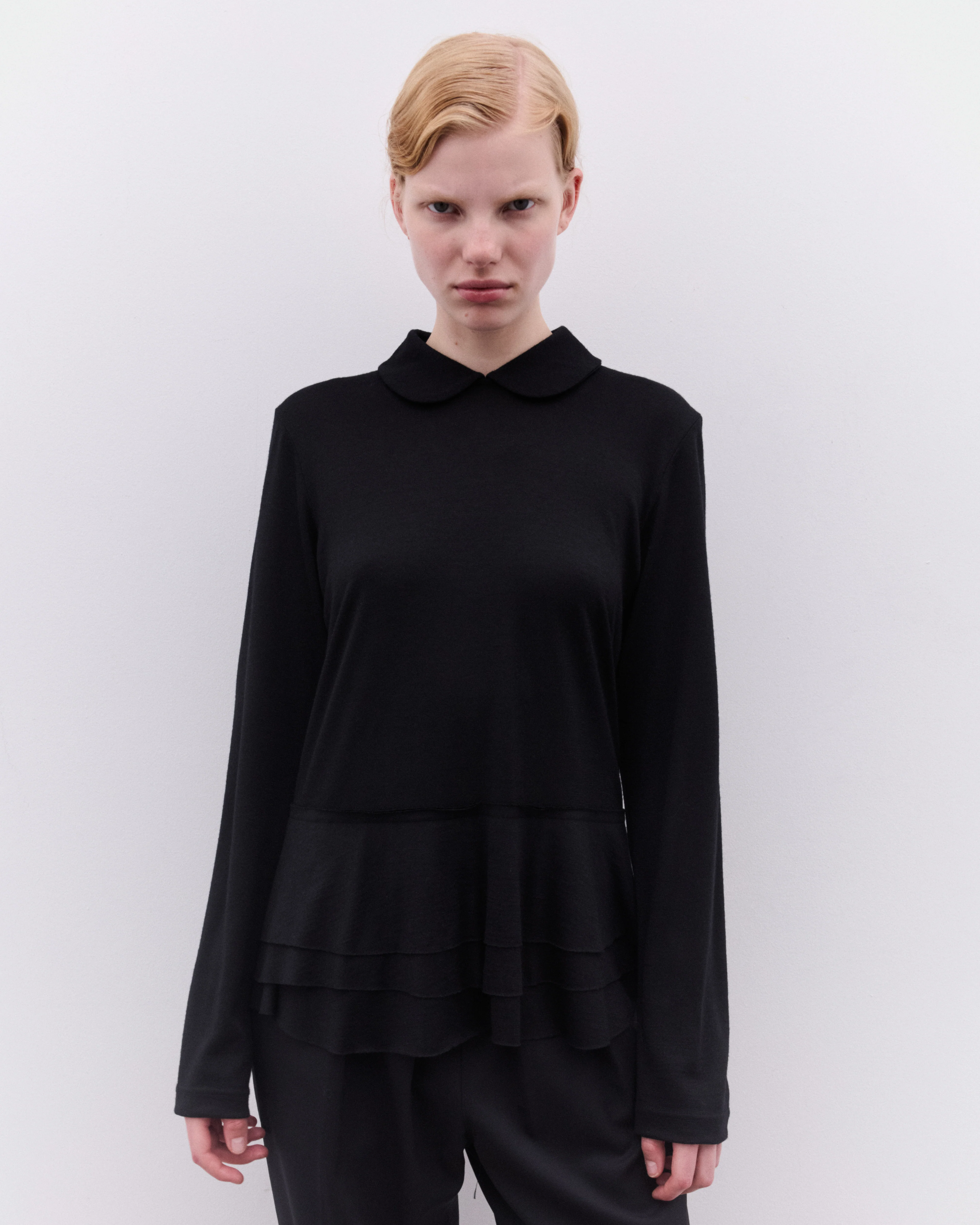 Tao - Women’s Peplum Hem Sweater - (Black) - Image 3