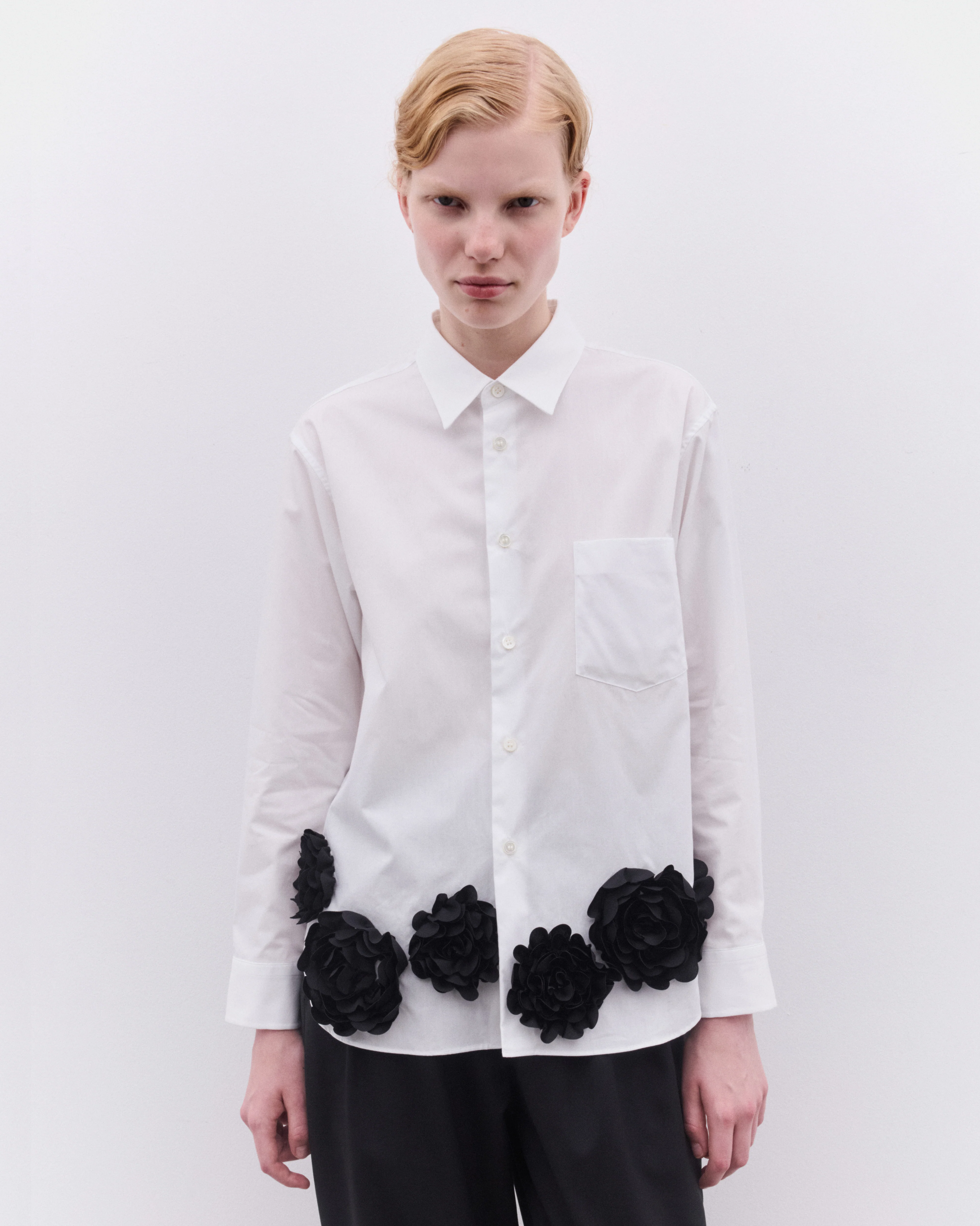 Tao - Women’s Floral Applique Shirt - (White) - Image 3