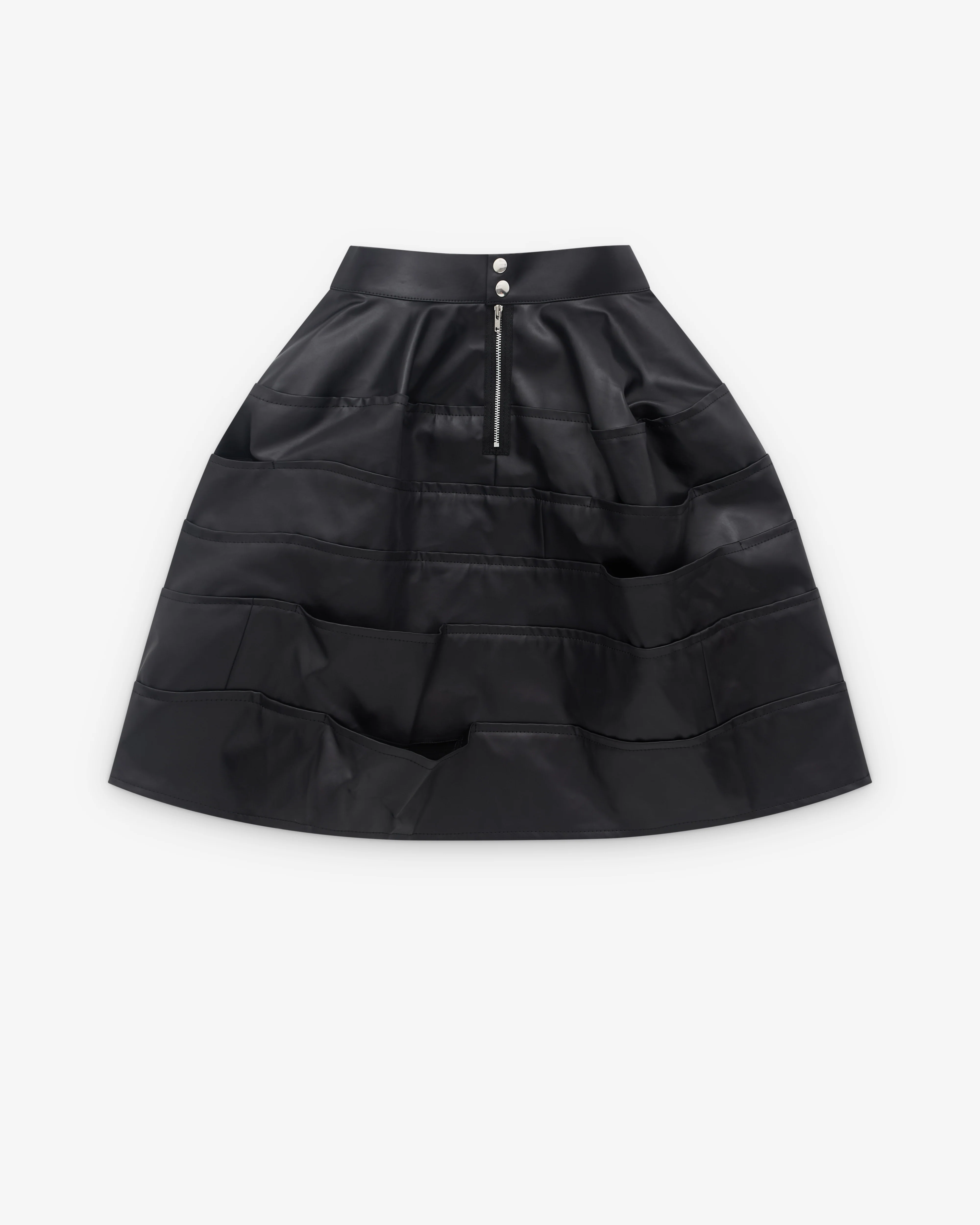 Tao - Women’s Vinyl Tiered Skirt - (Black) - Image 2