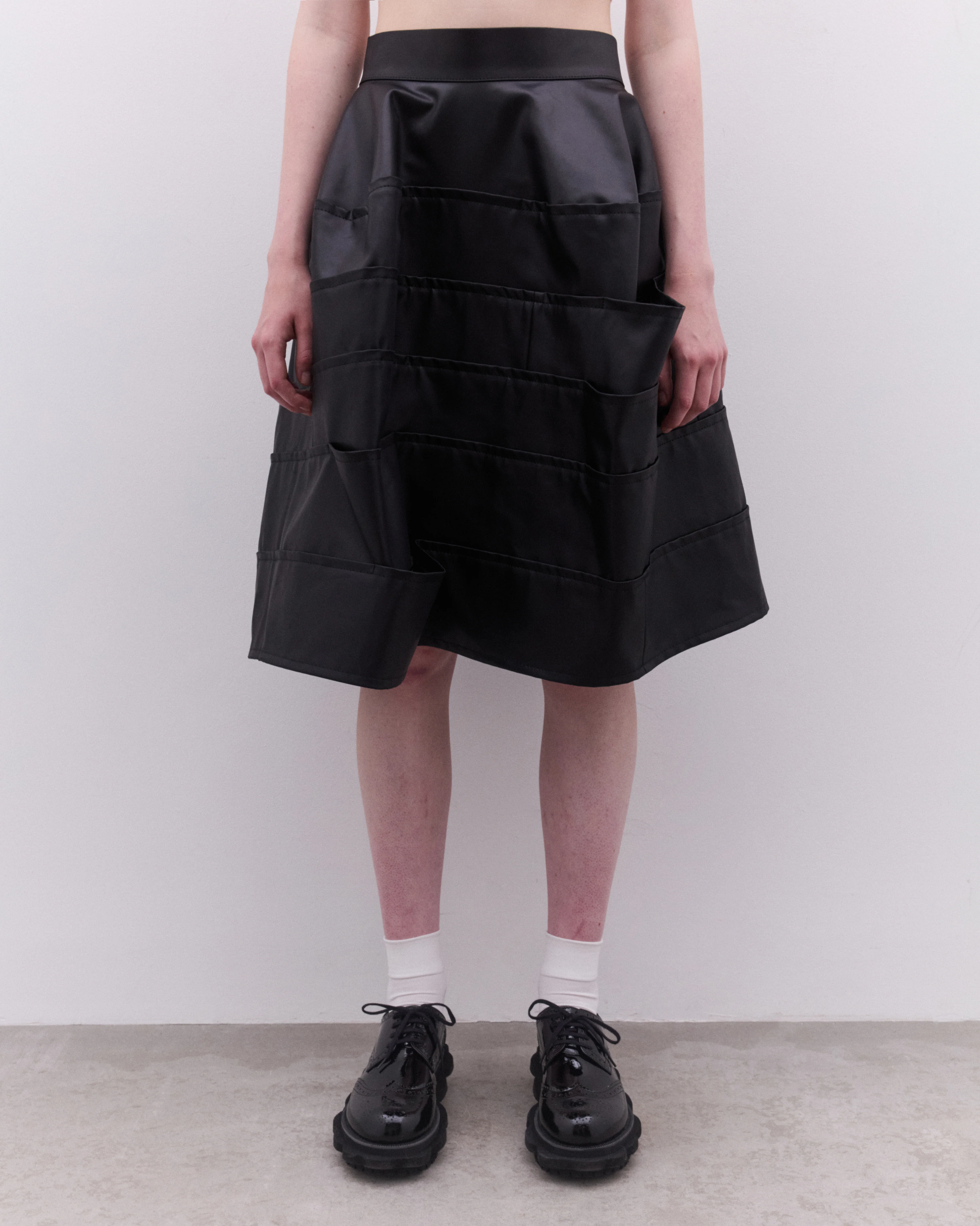 Tao - Women’s Vinyl Tiered Skirt - (Black) - Image 3