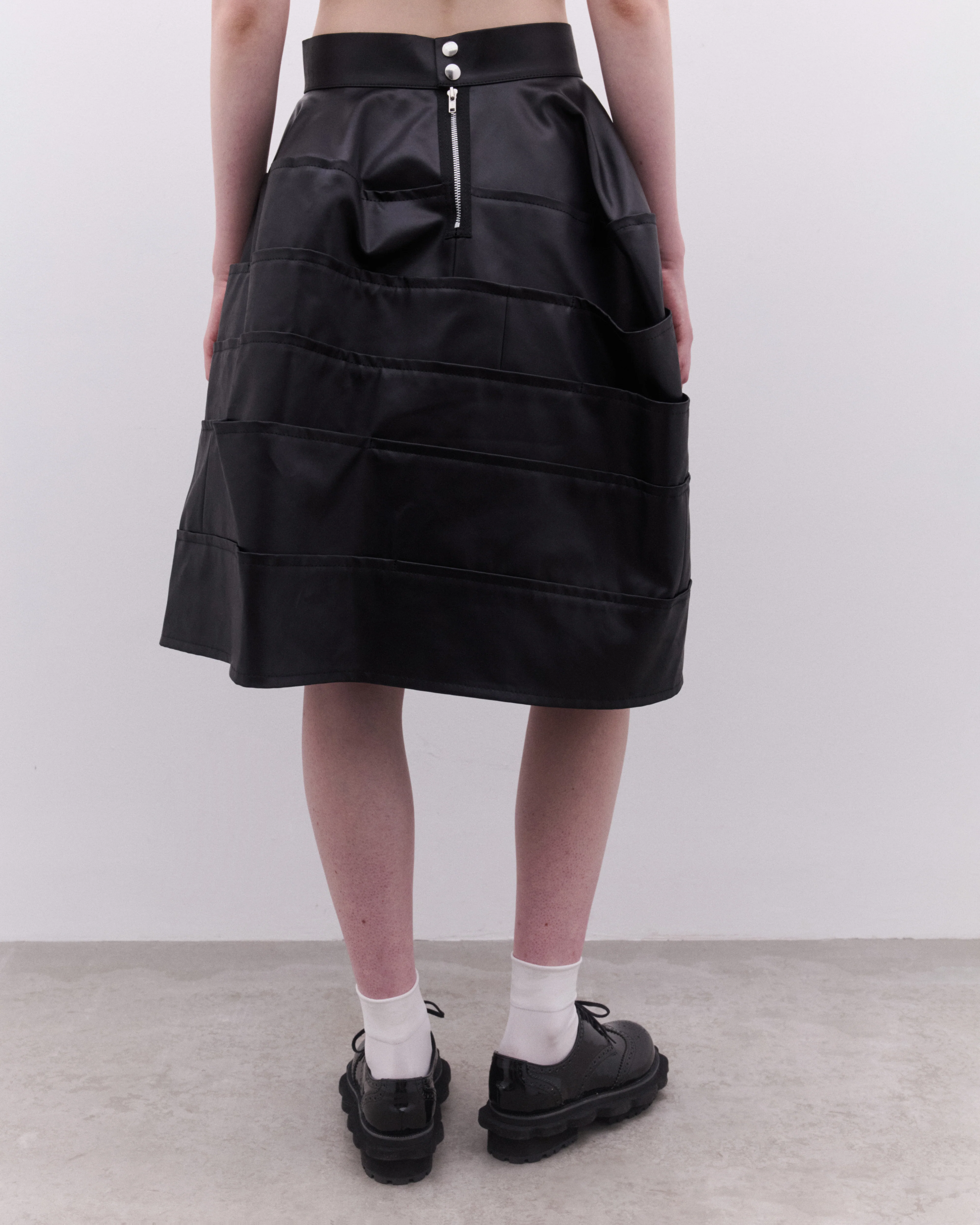 Tao - Women’s Vinyl Tiered Skirt - (Black) - Image 5