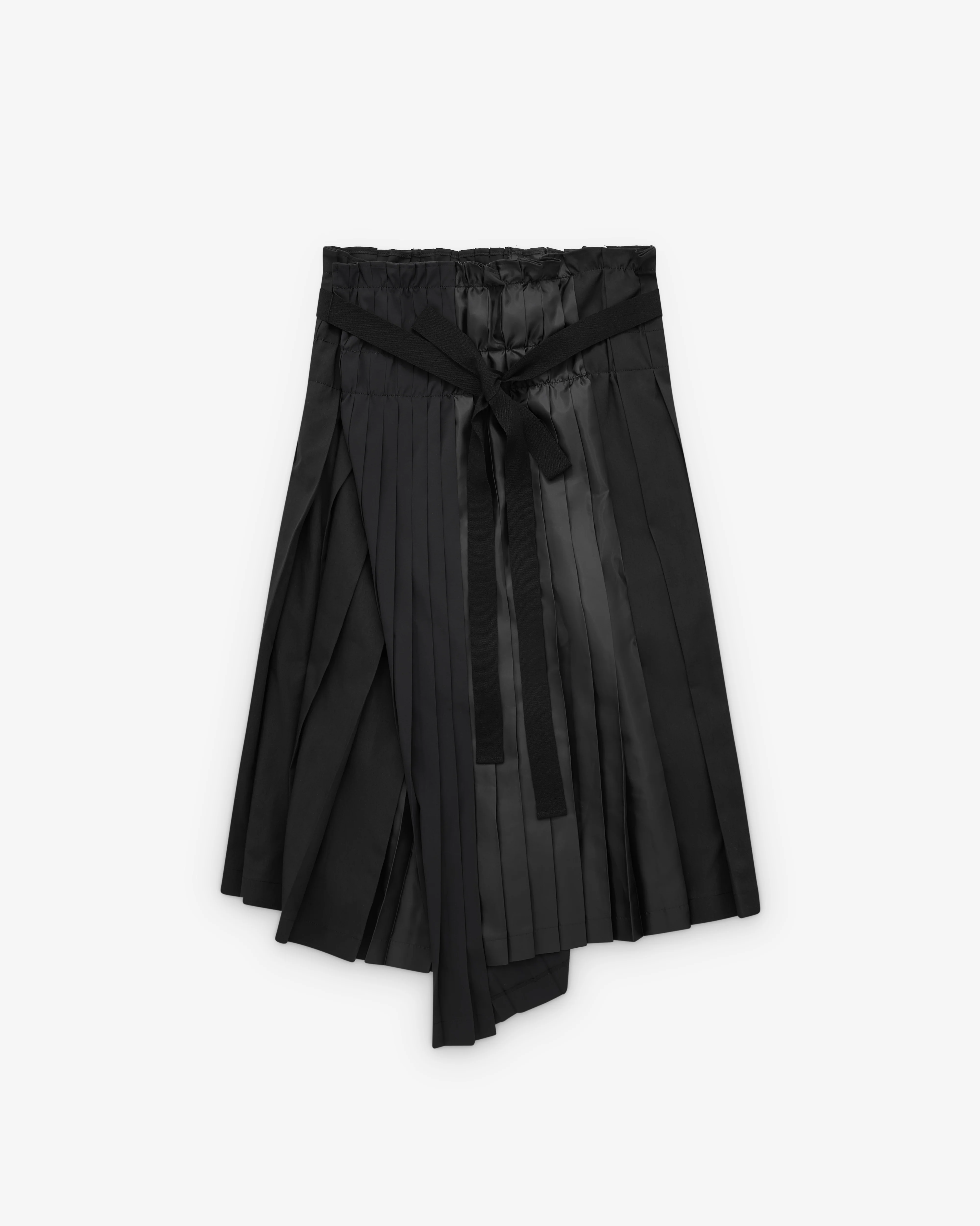 Tao - Women’s Pleated Asymmetric Skirt - (Black)