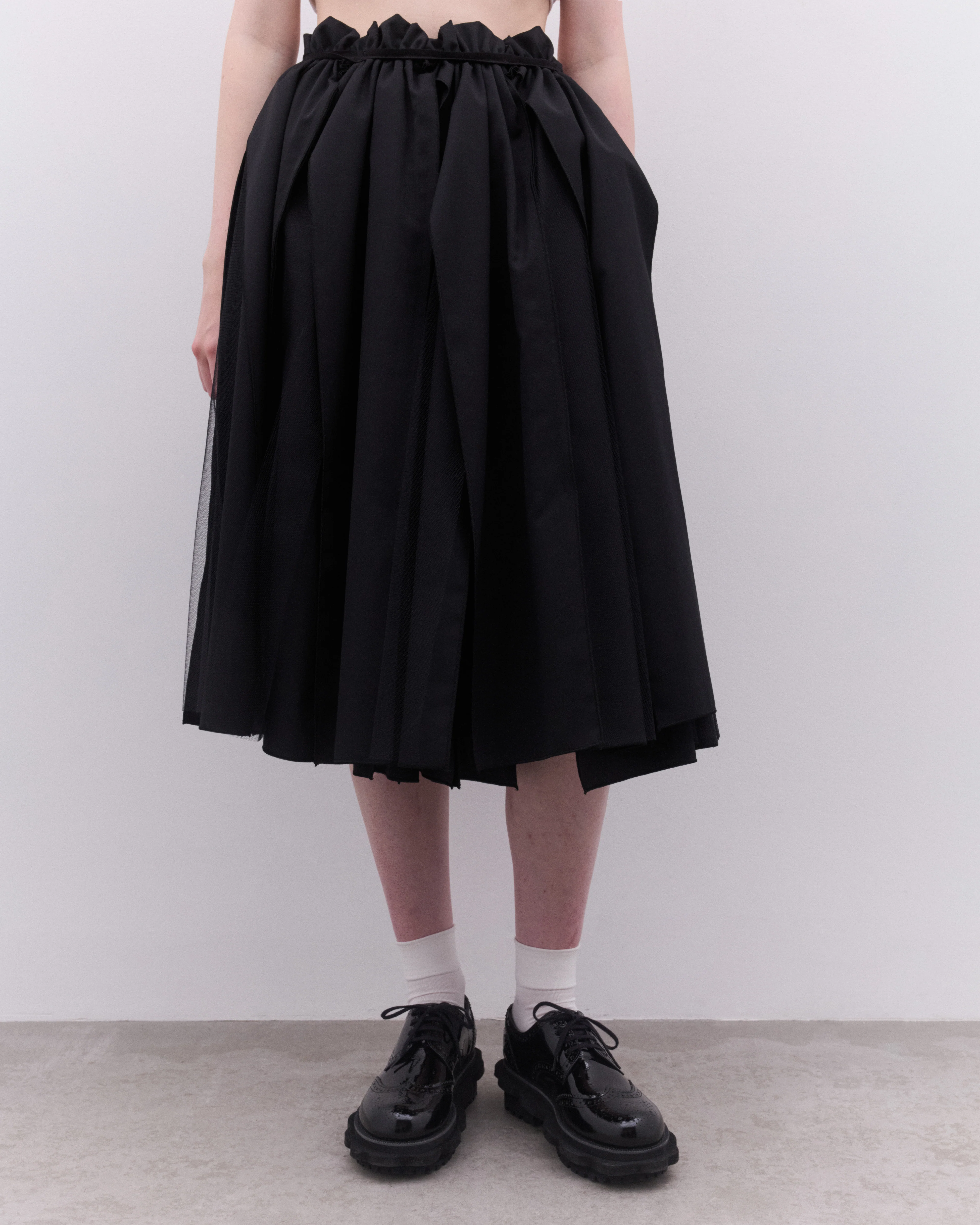 Tao - Women’s Netted Overlay Skirt - (Black) - Image 3