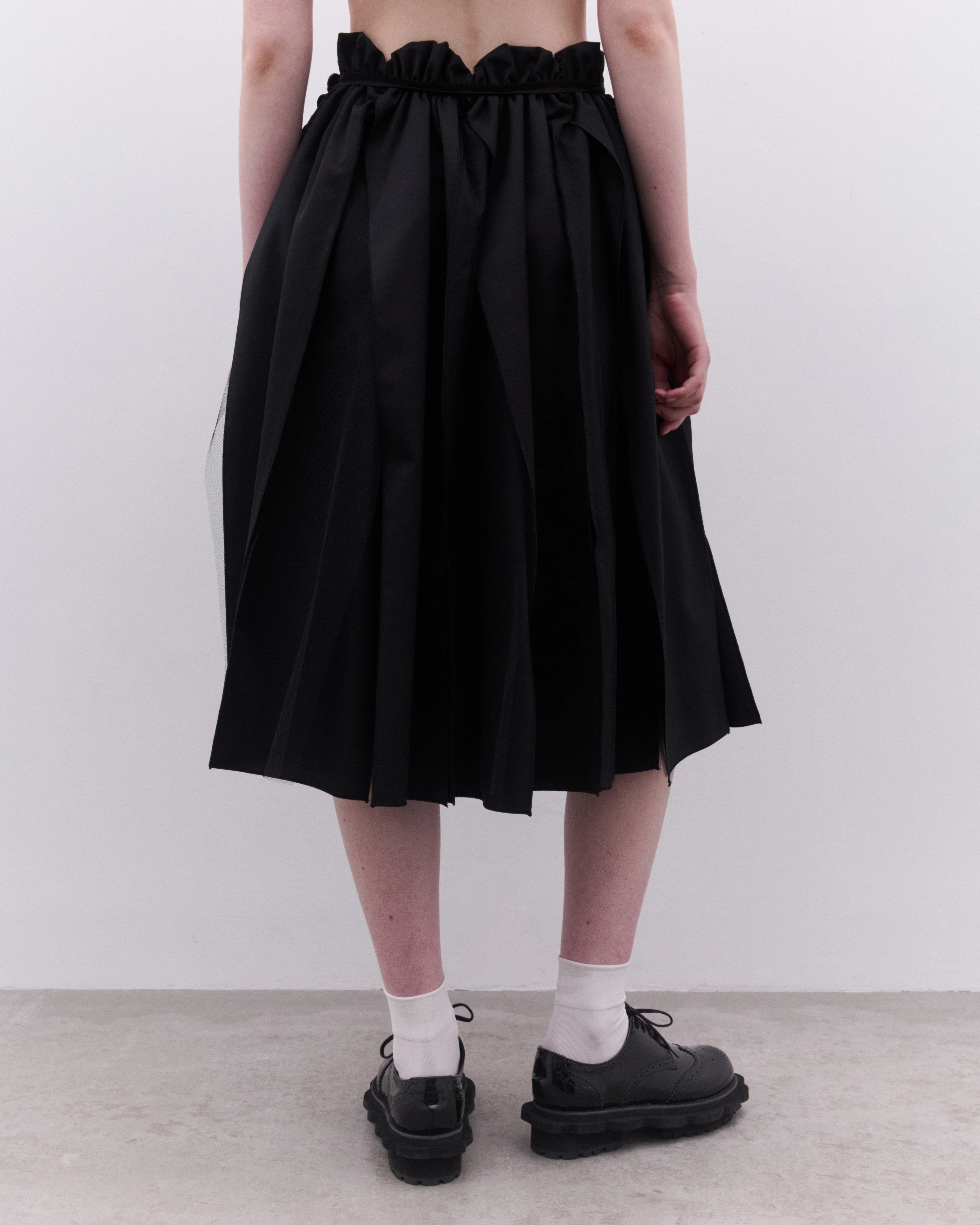 Tao - Women’s Netted Overlay Skirt - (Black) - Image 5