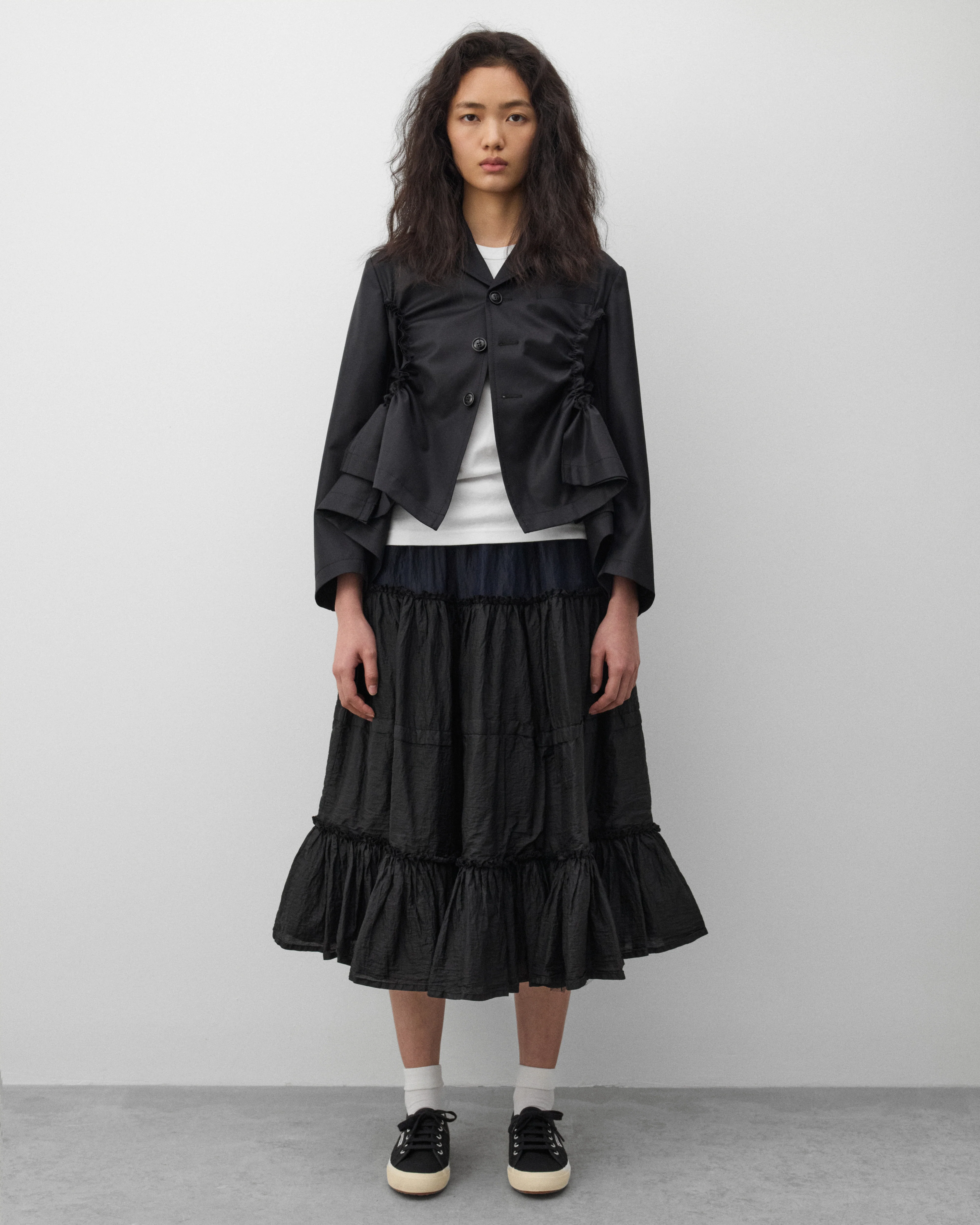 Tao - Women's Tiered Ruffle Skirt - (Black) - Image 6