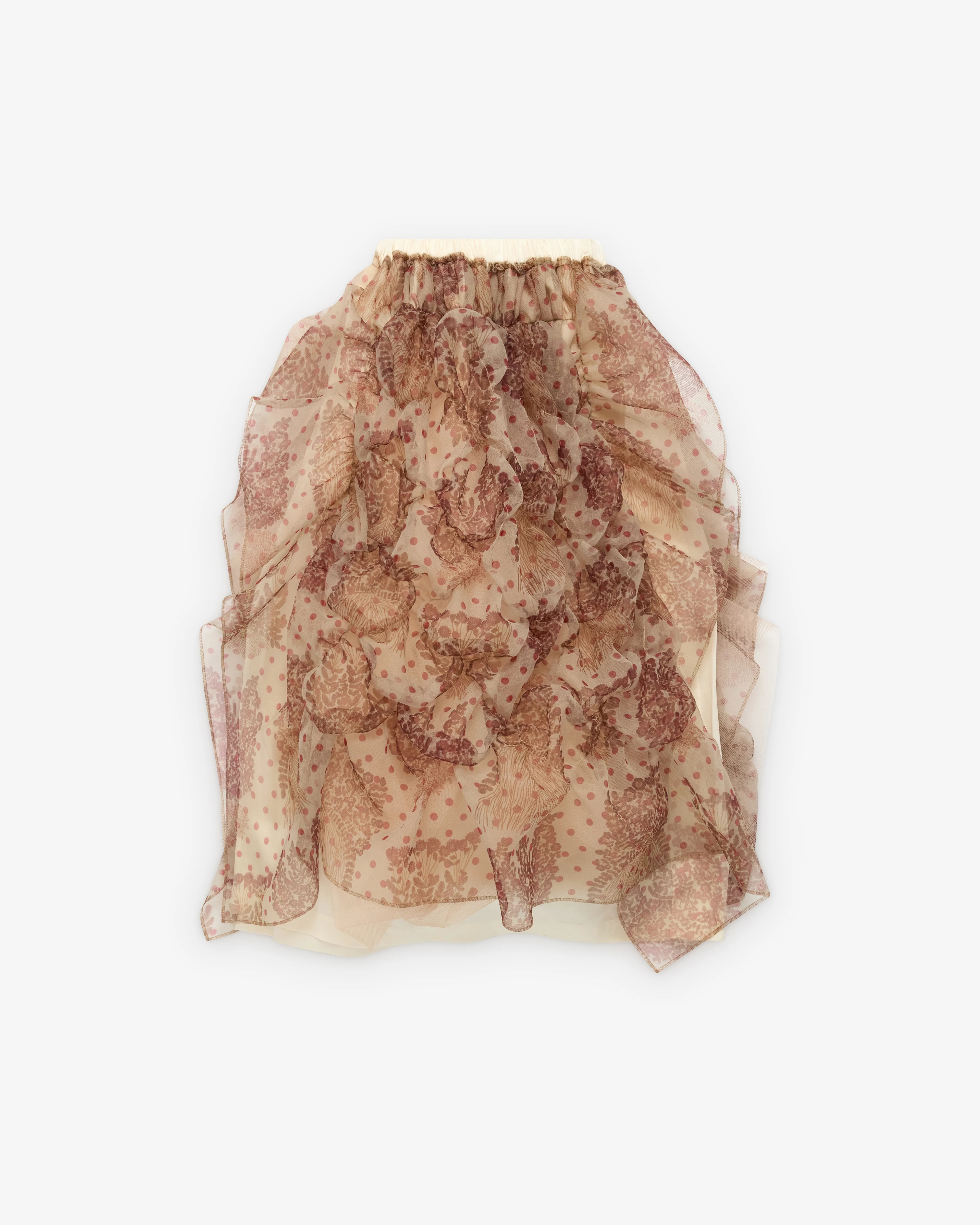 Tao - Women's Tiered Sheer Floral Skirt - (White) - Image 2