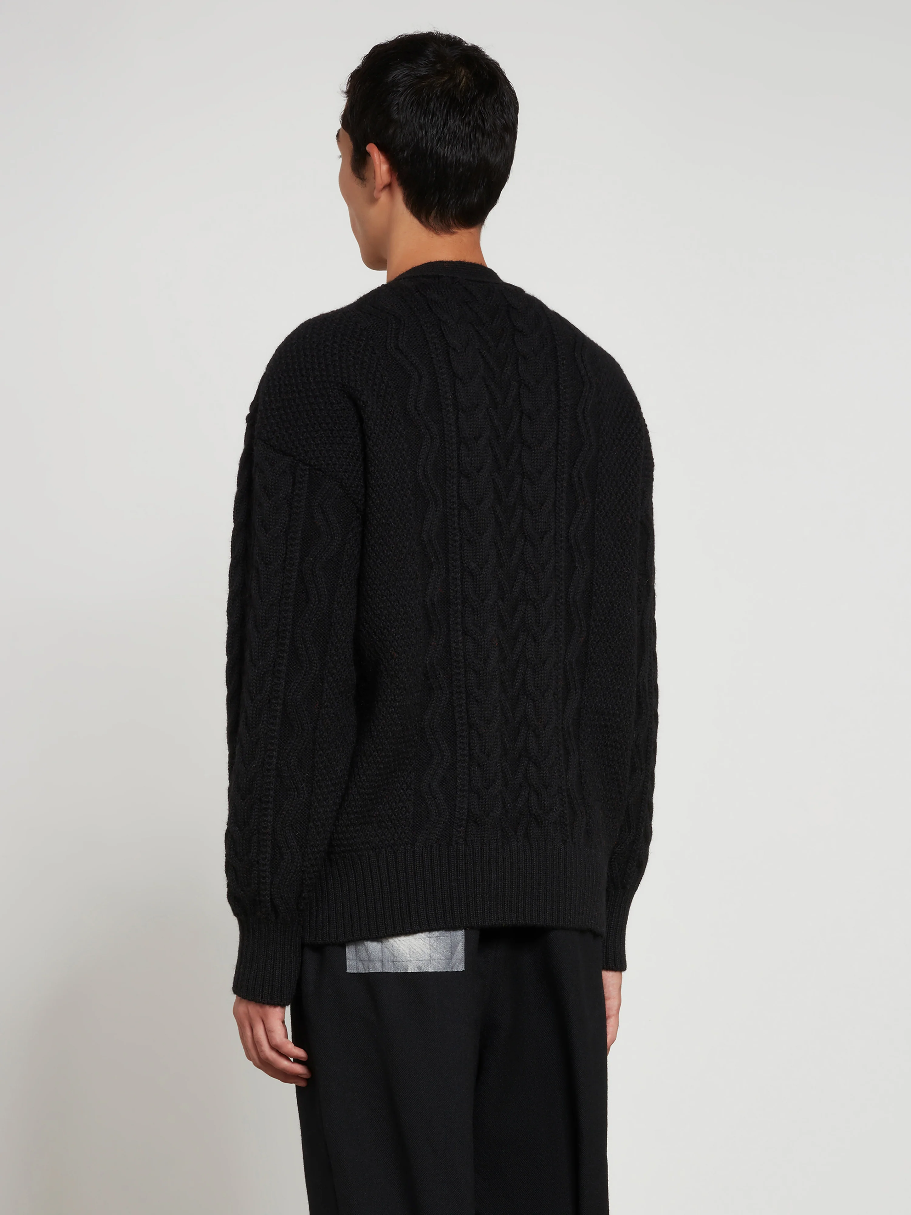 Undercover - Men’s Knitted Wool Cardigan - (Black) - Image 4
