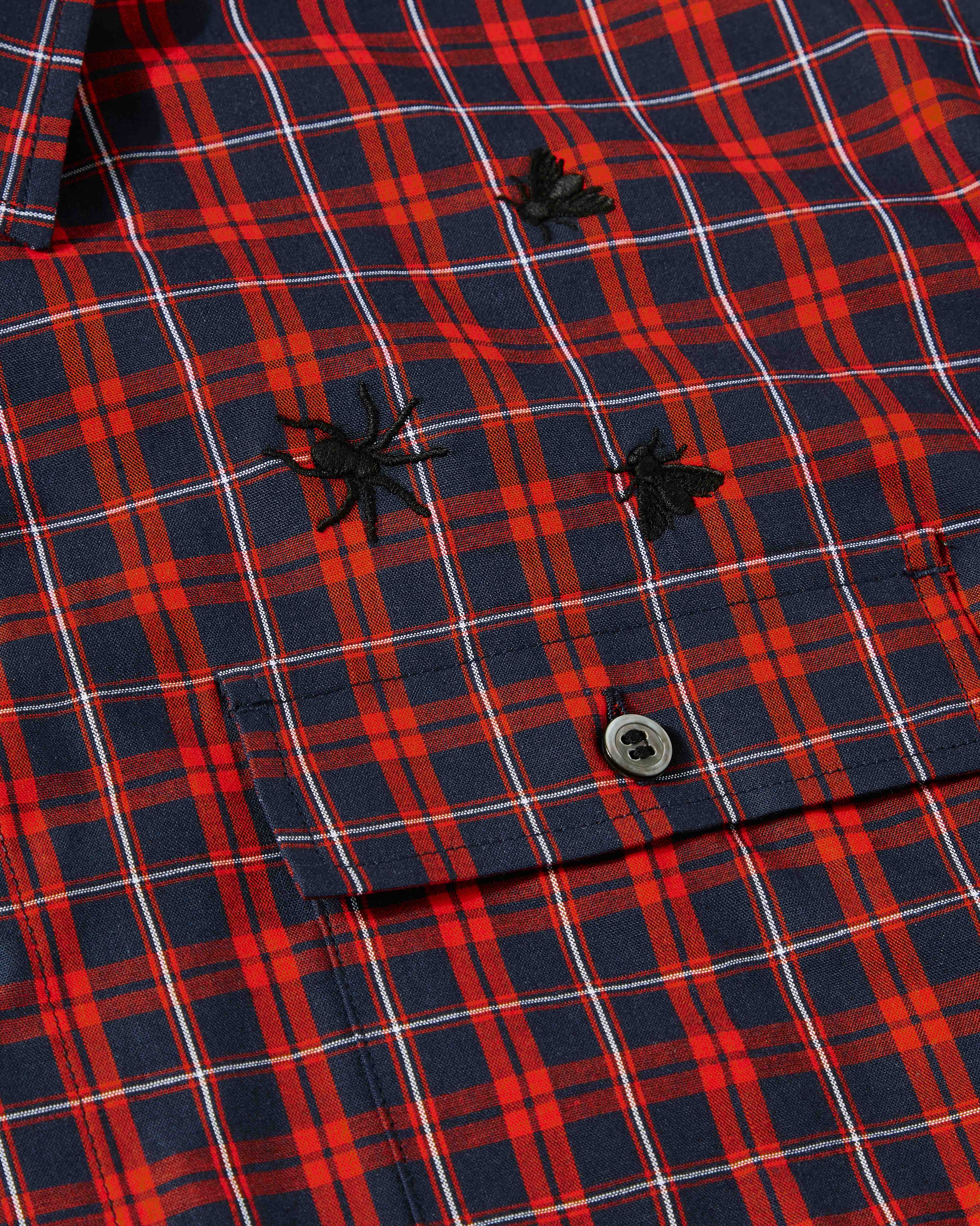 Undercover - Men’s Insect Check Shirt - (Red) - Image 2