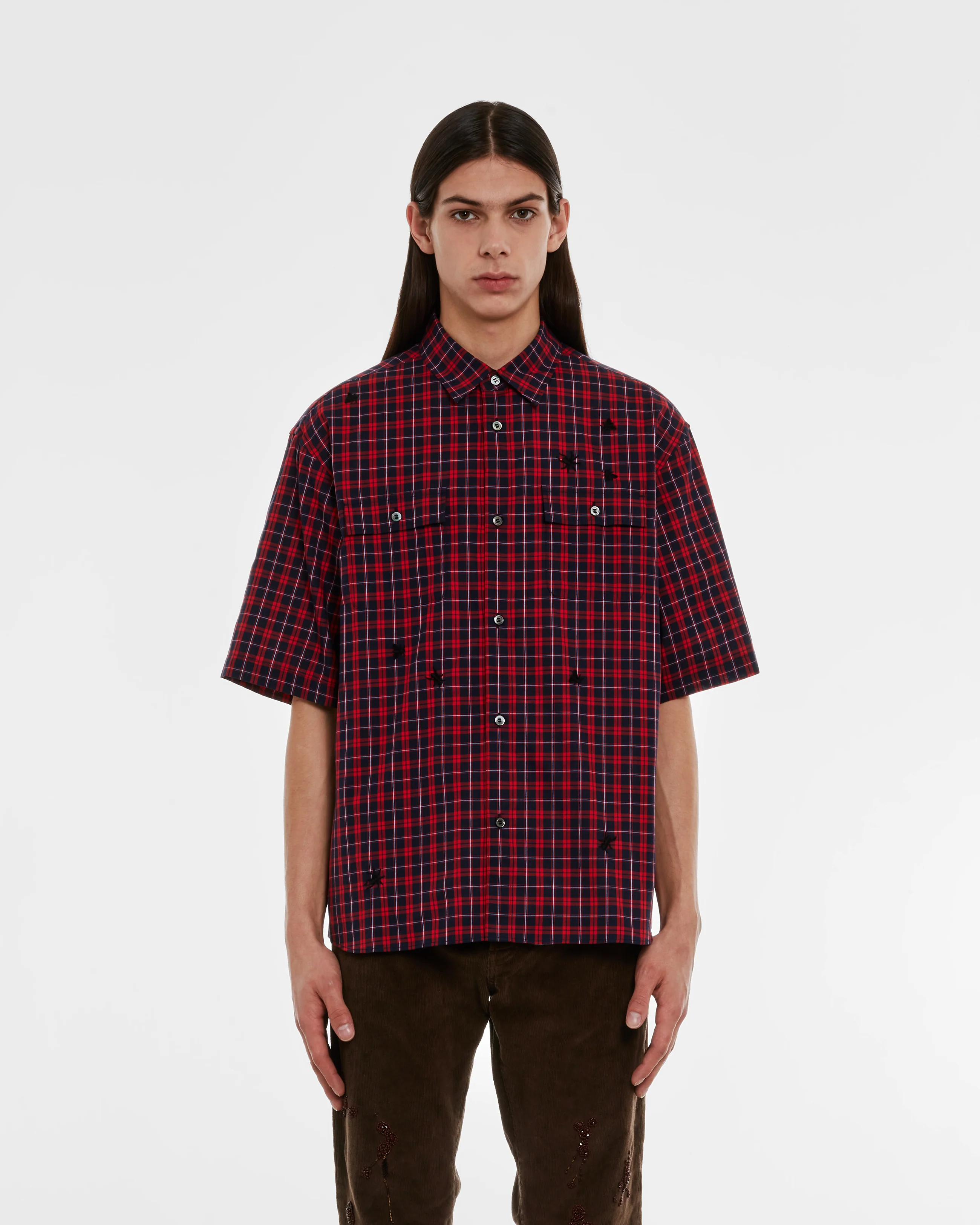 Undercover - Men’s Insect Check Shirt - (Red) - Image 3