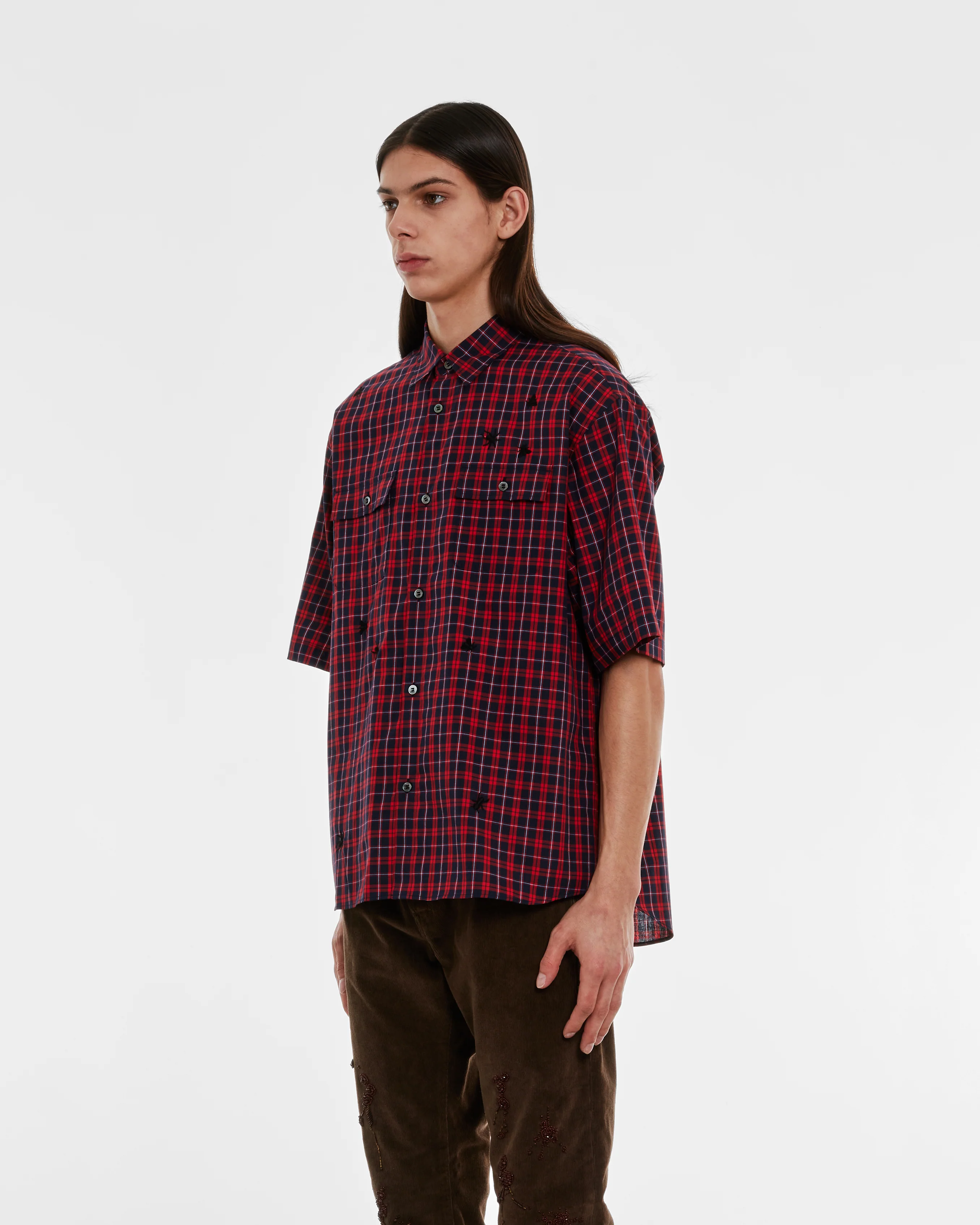 Undercover - Men’s Insect Check Shirt - (Red) - Image 4