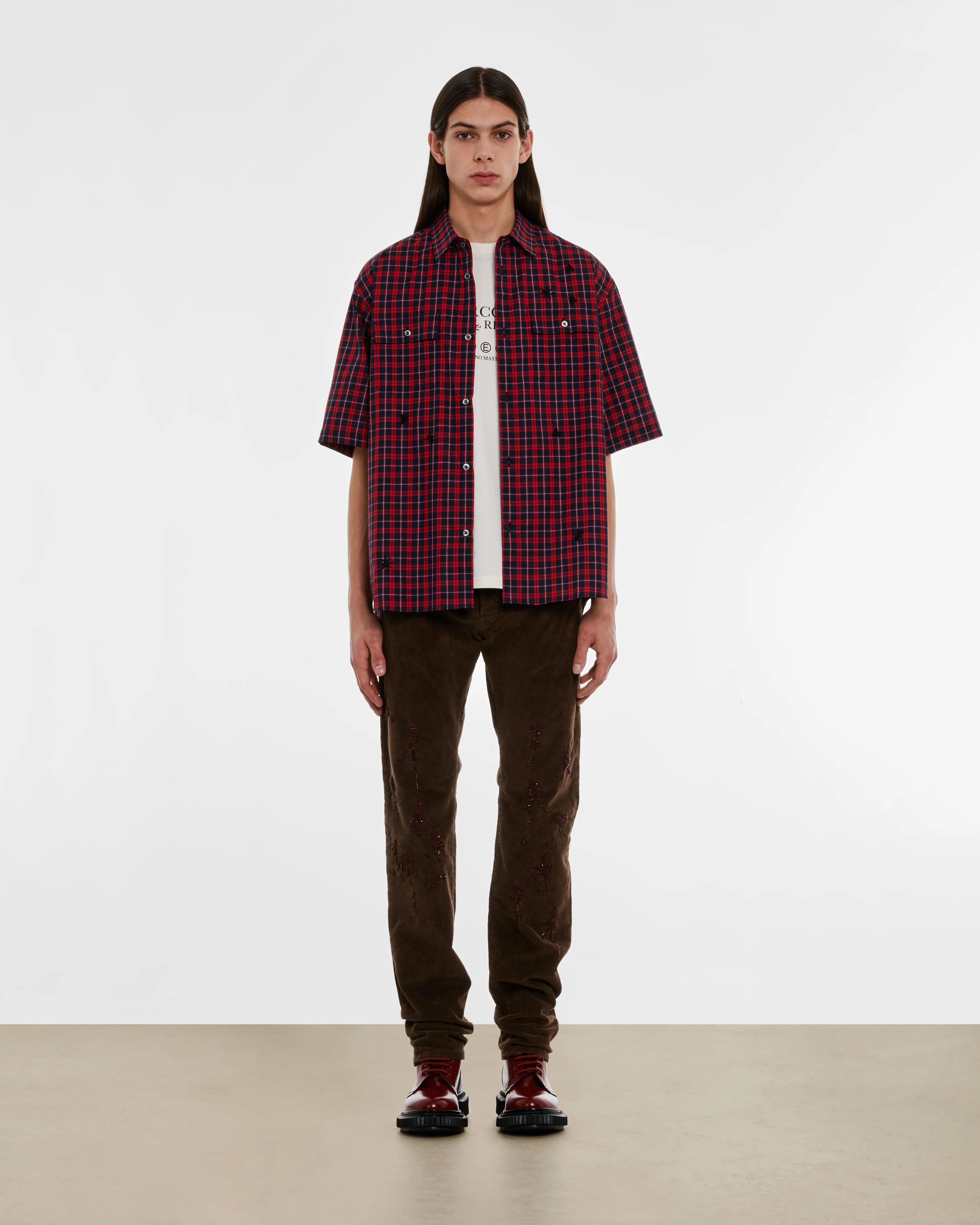 Undercover - Men’s Insect Check Shirt - (Red) - Image 6