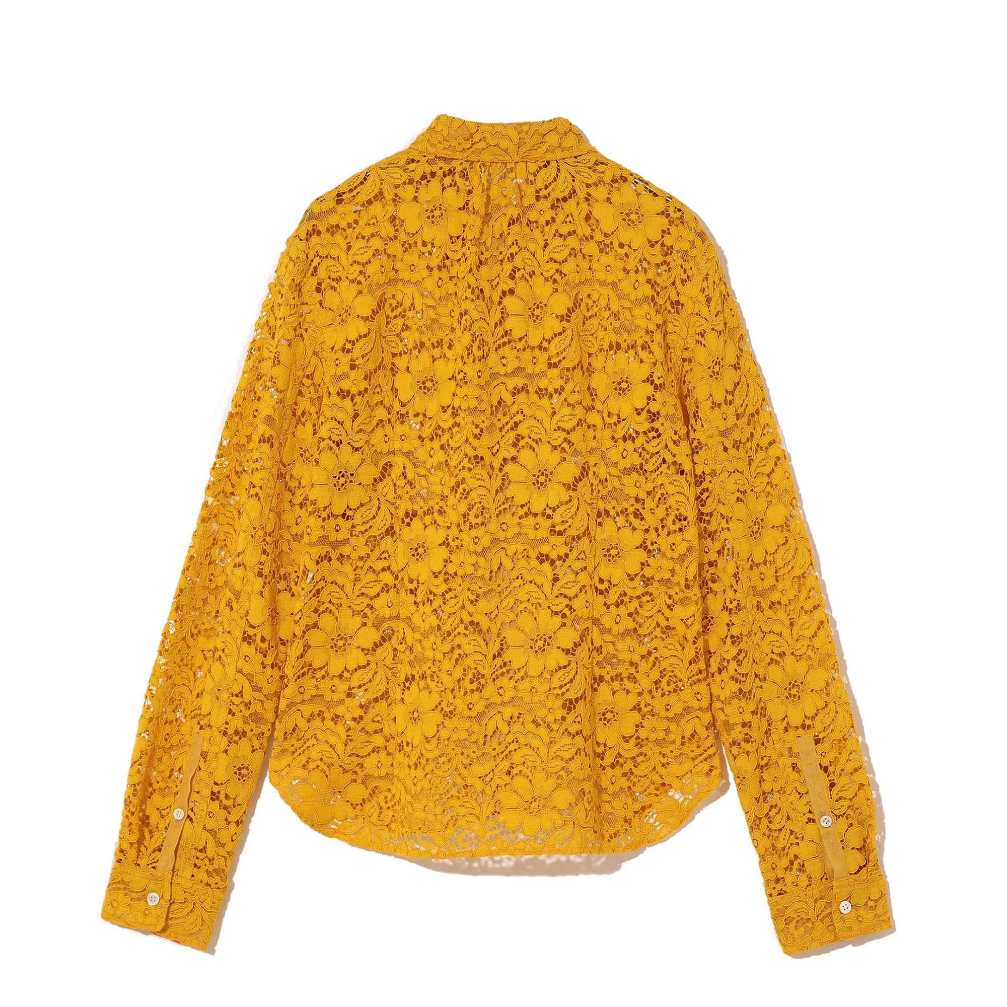 Undercover - Women’s Embroidered Lace Shirt - (Yellow) - Image 2