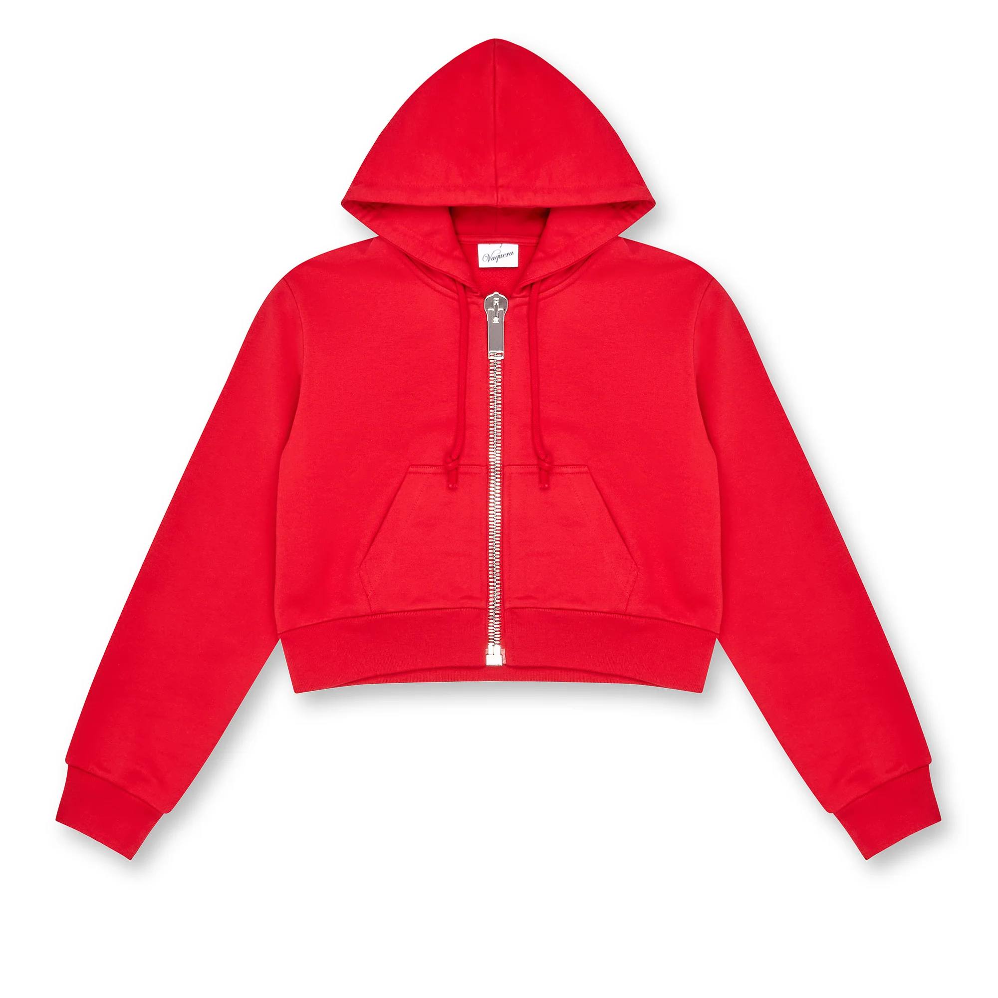Vaquera - Women’s Cropped Zip Hoodie - (Red)