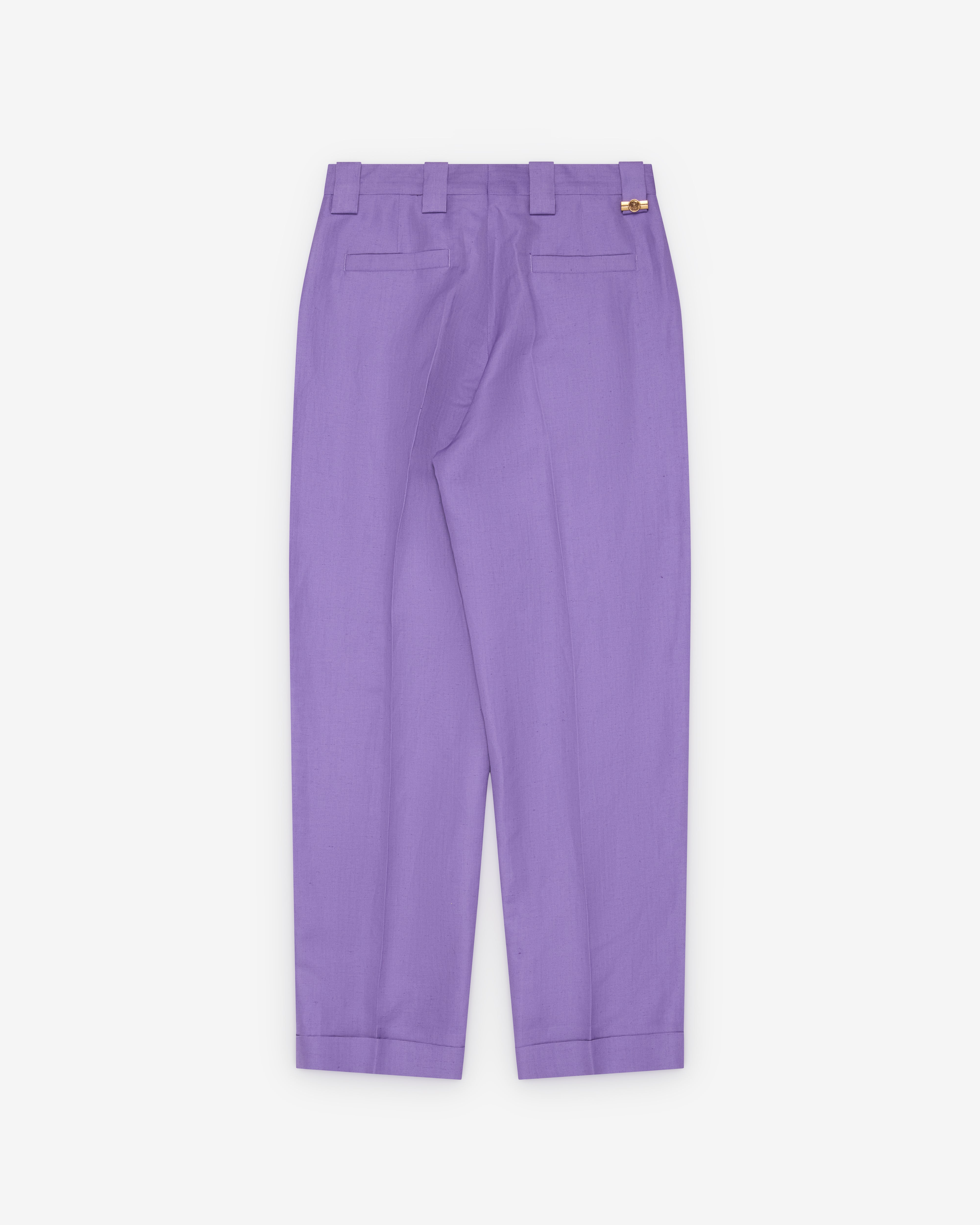 Versace - Men's Hemp Formal Trousers - (Violet) - Image 2