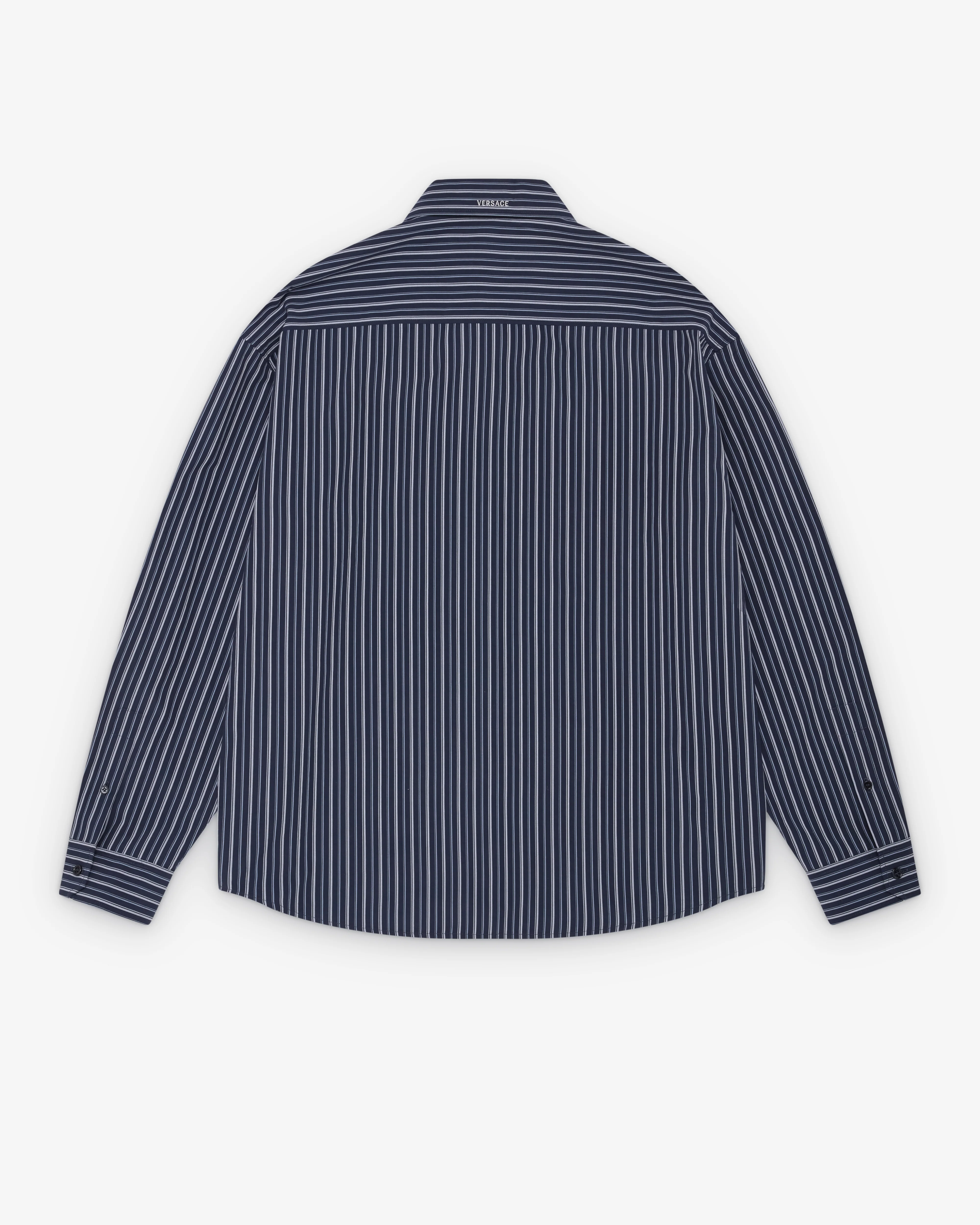 Versace - Men's Striped Loose Shirt - (Blue) - Image 2
