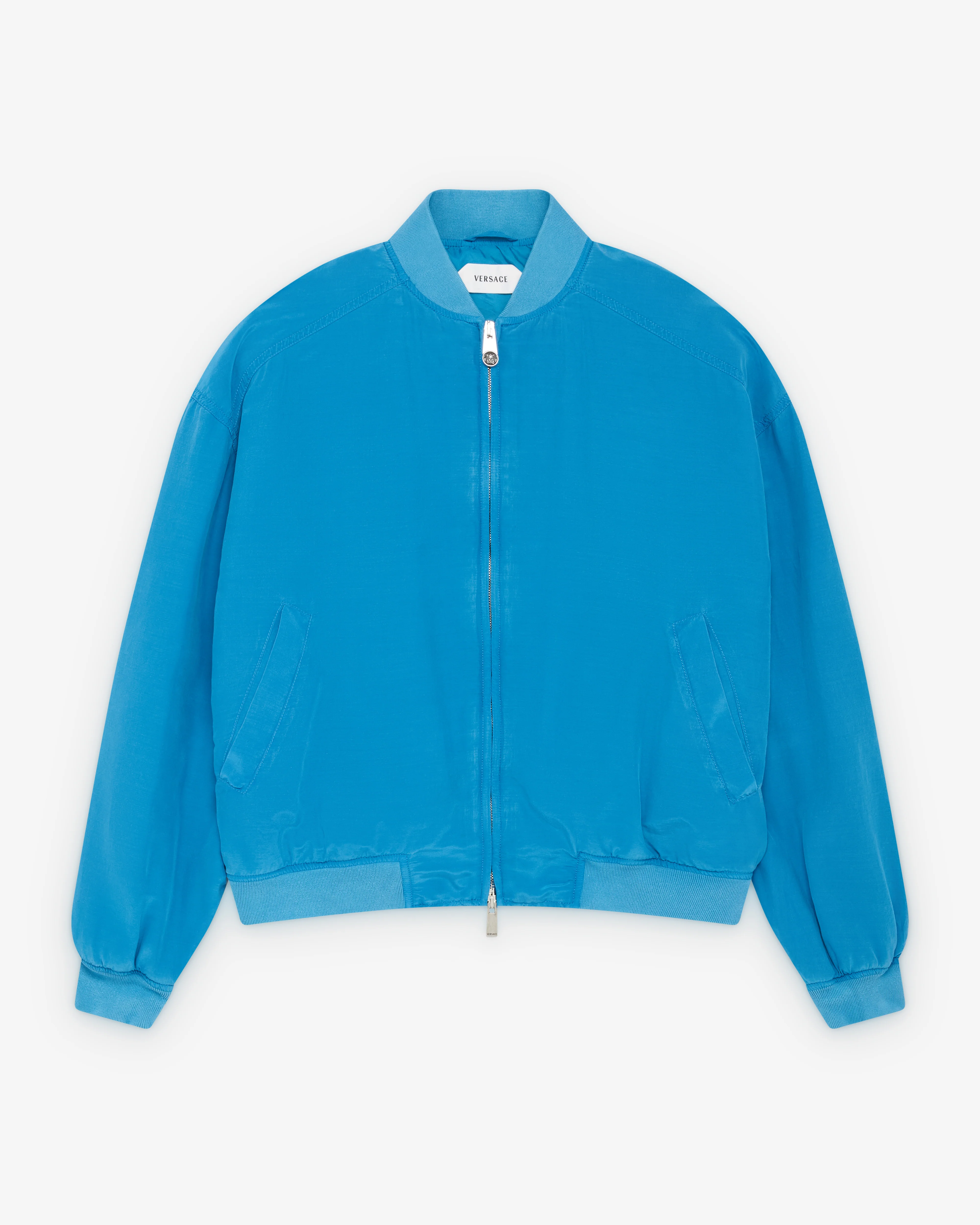 Versace - Women's Silk-Poplin Zip Blouson - (Azure)