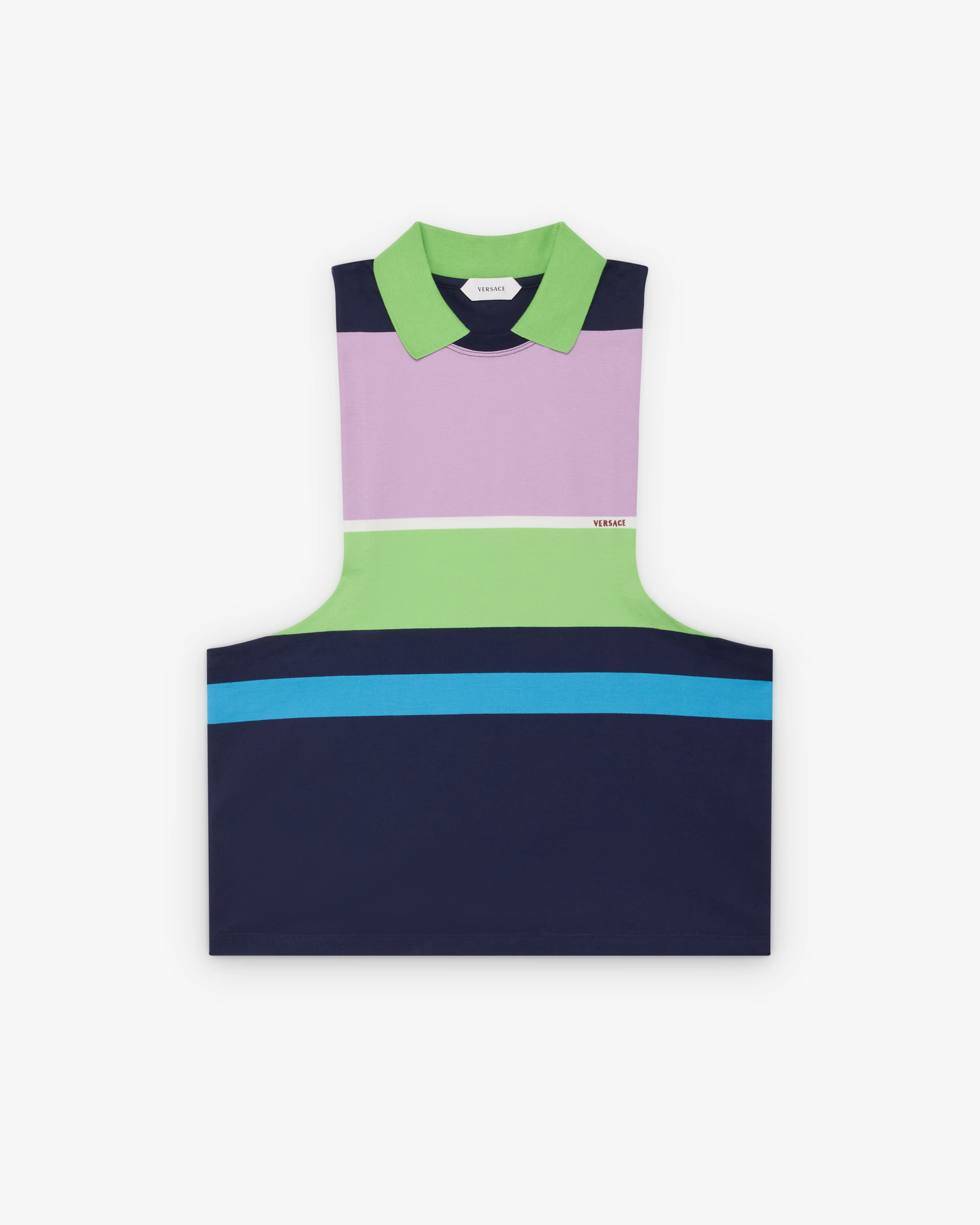 Versace - Women's Striped Cotton-Jersey Tank Top - (Multi)