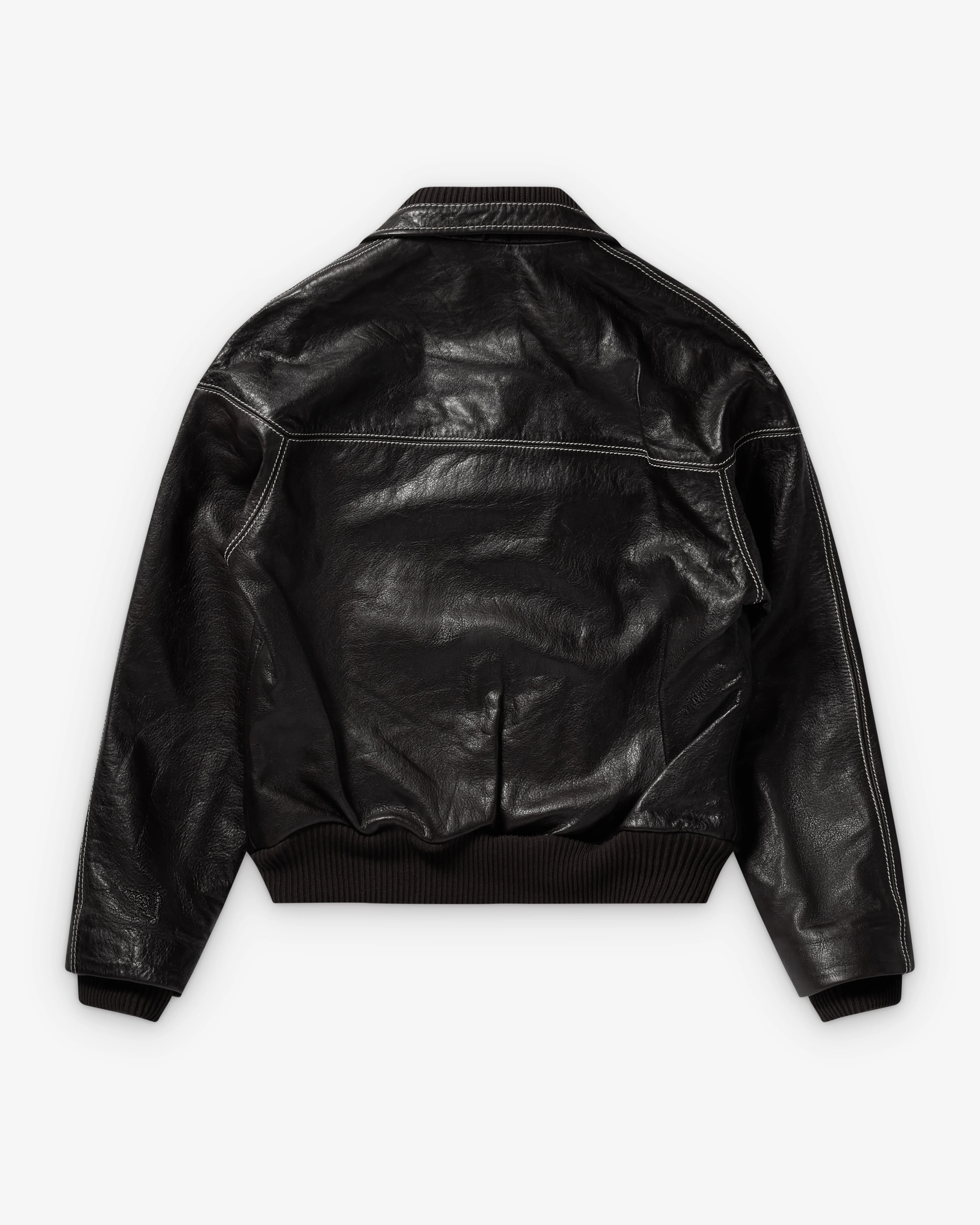 Wales Bonner - Men's Time Leather Jacket - (Dark Brown) - Image 2