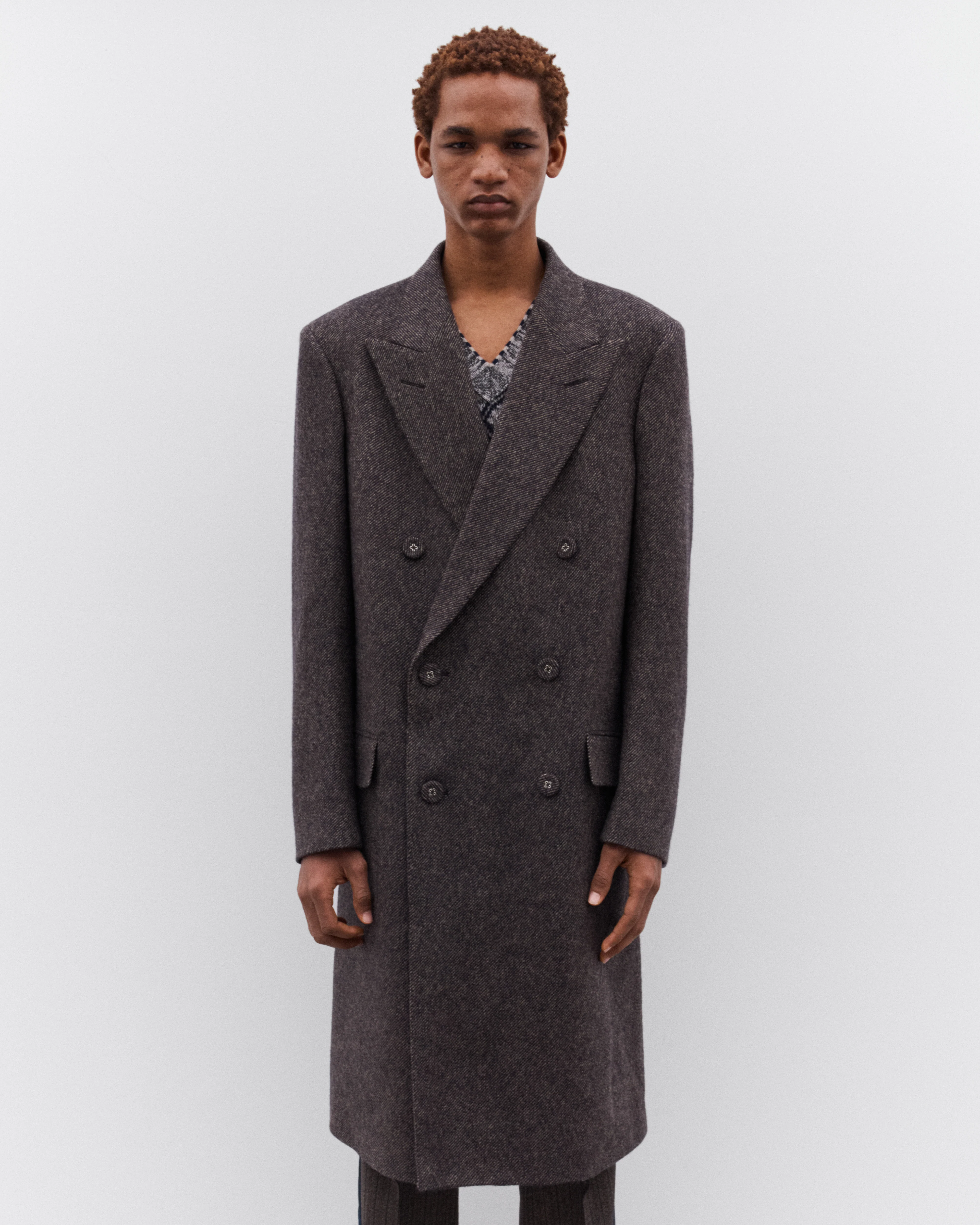 Wales Bonner - Men’s Mayfair Coat - (Grey) - Image 3
