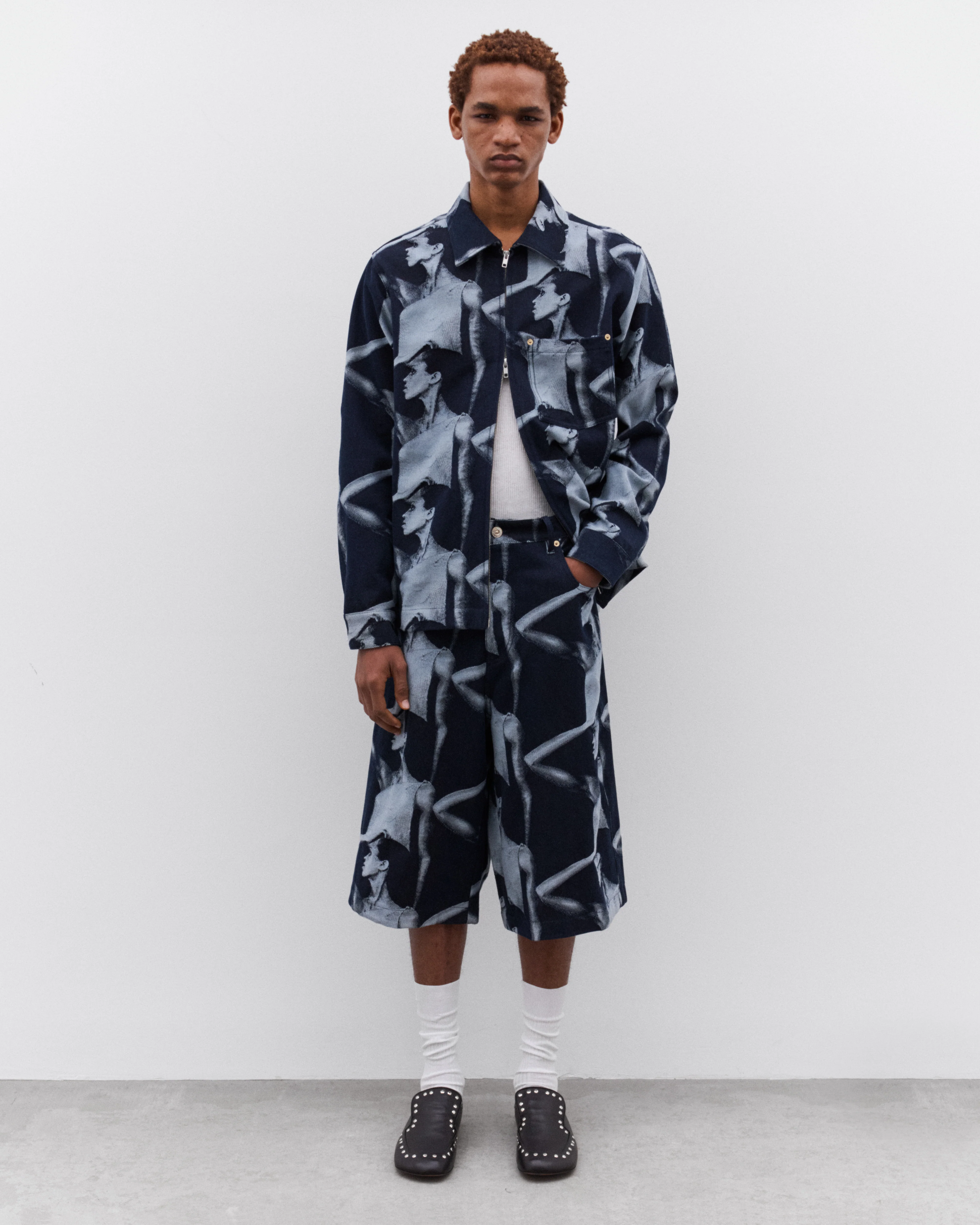 Wales Bonner - Men’s Printed Shorts - (Indigo) - Image 6