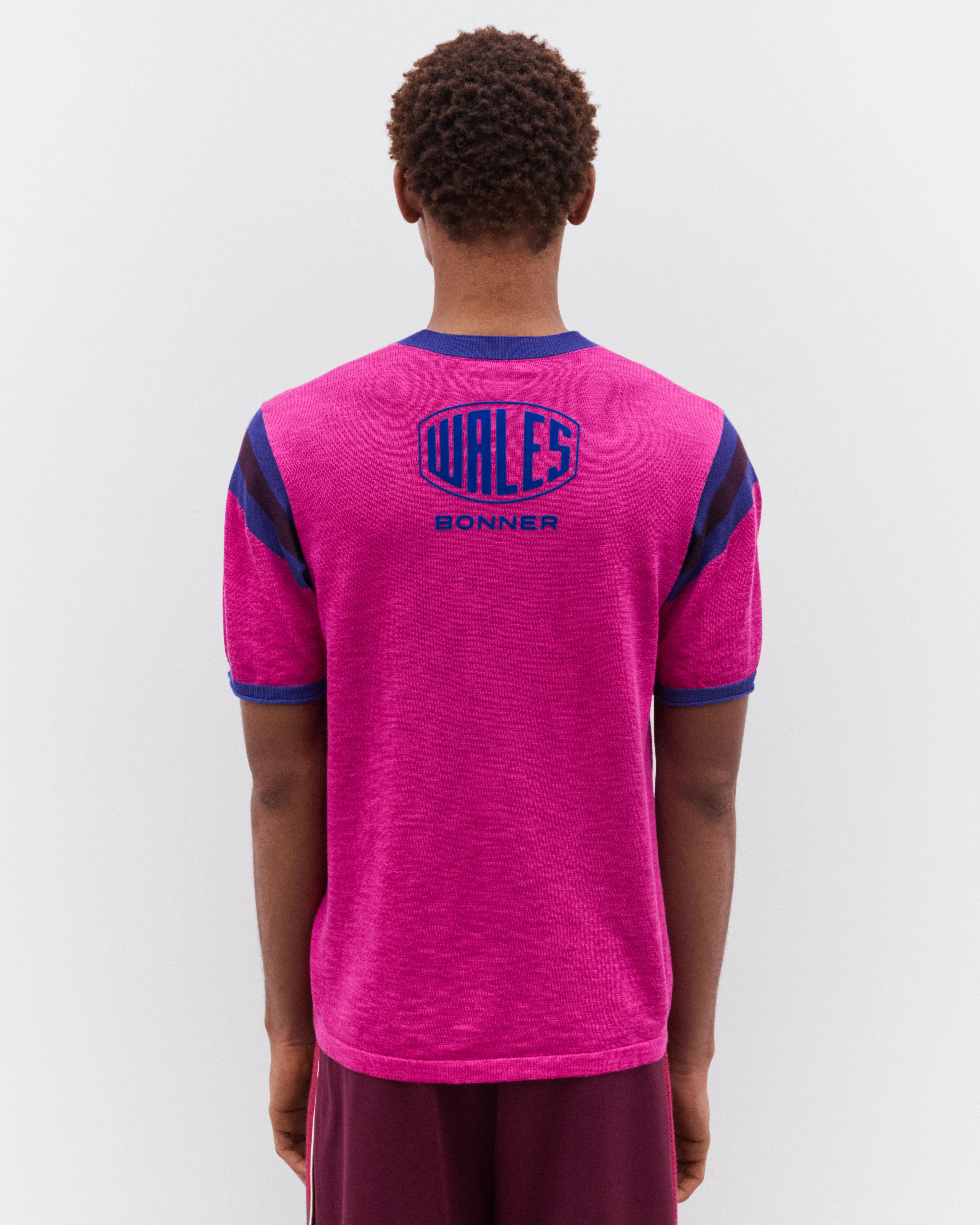 Wales Bonner - Men’s Soul T-Shirt - (Magenta) - Image 4