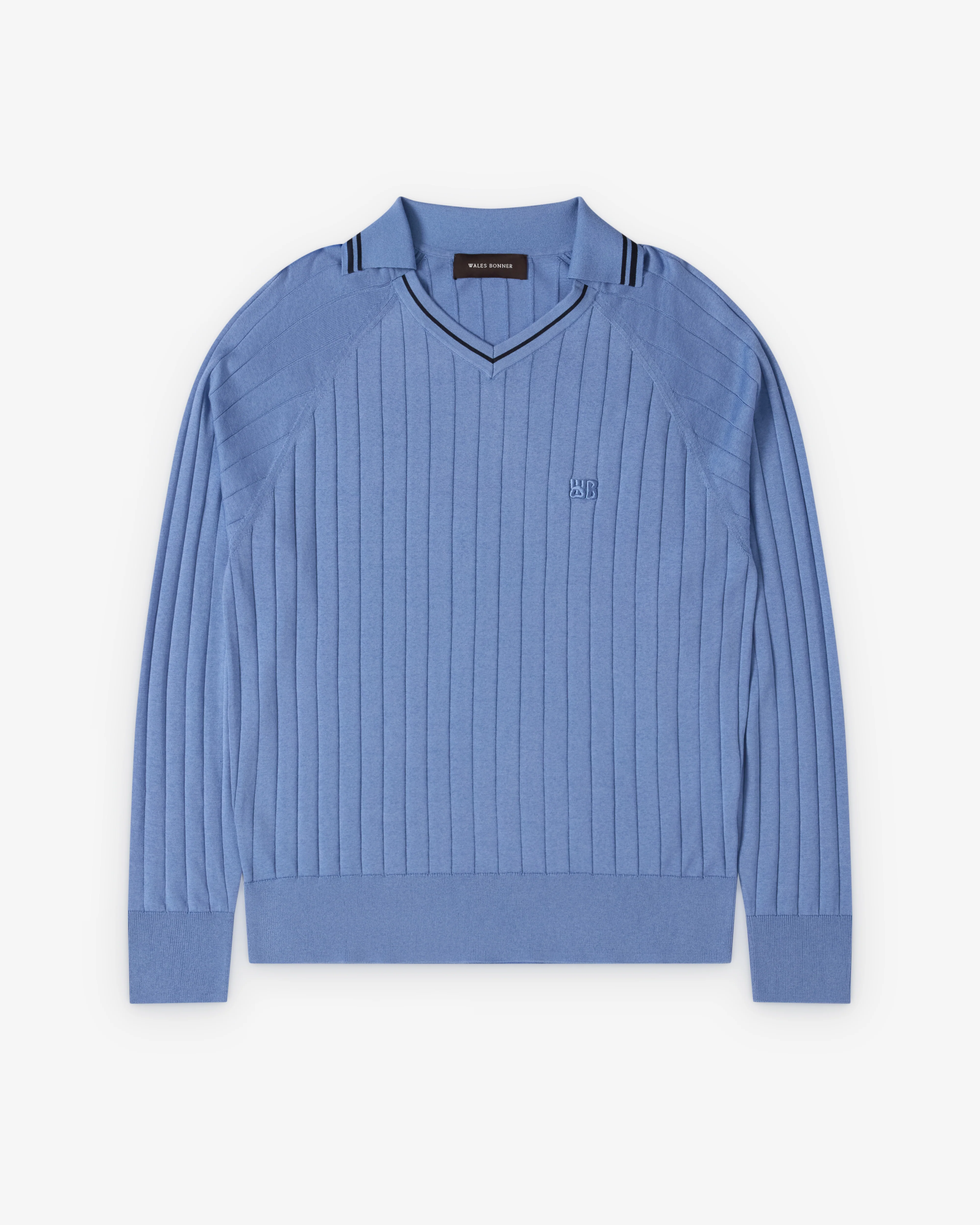 Wales Bonner - Roots Polo Shirt - (Atlantic Blue)