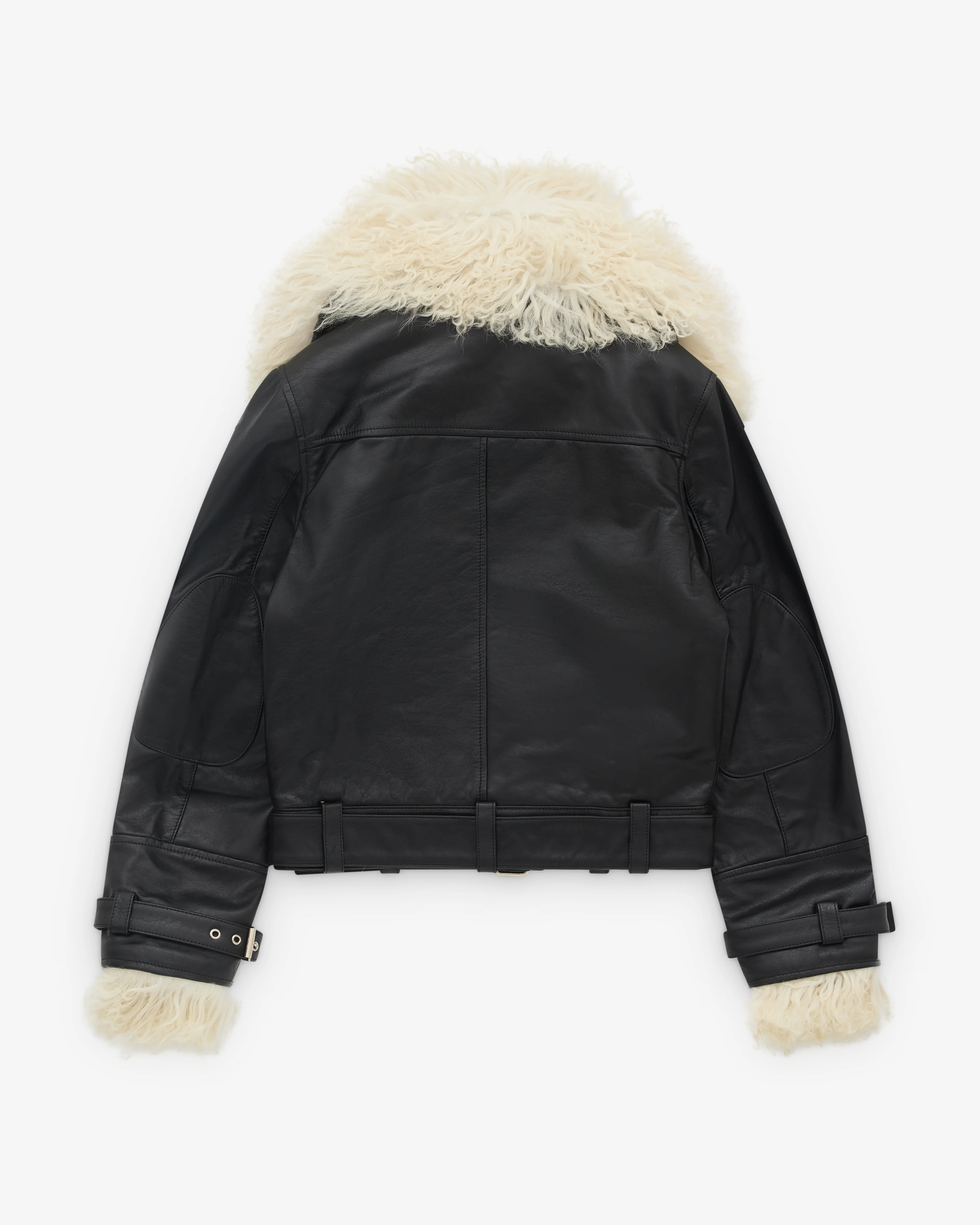 Wales Bonner - Women’s Bridge Leather Jacket - (Black) - Image 2