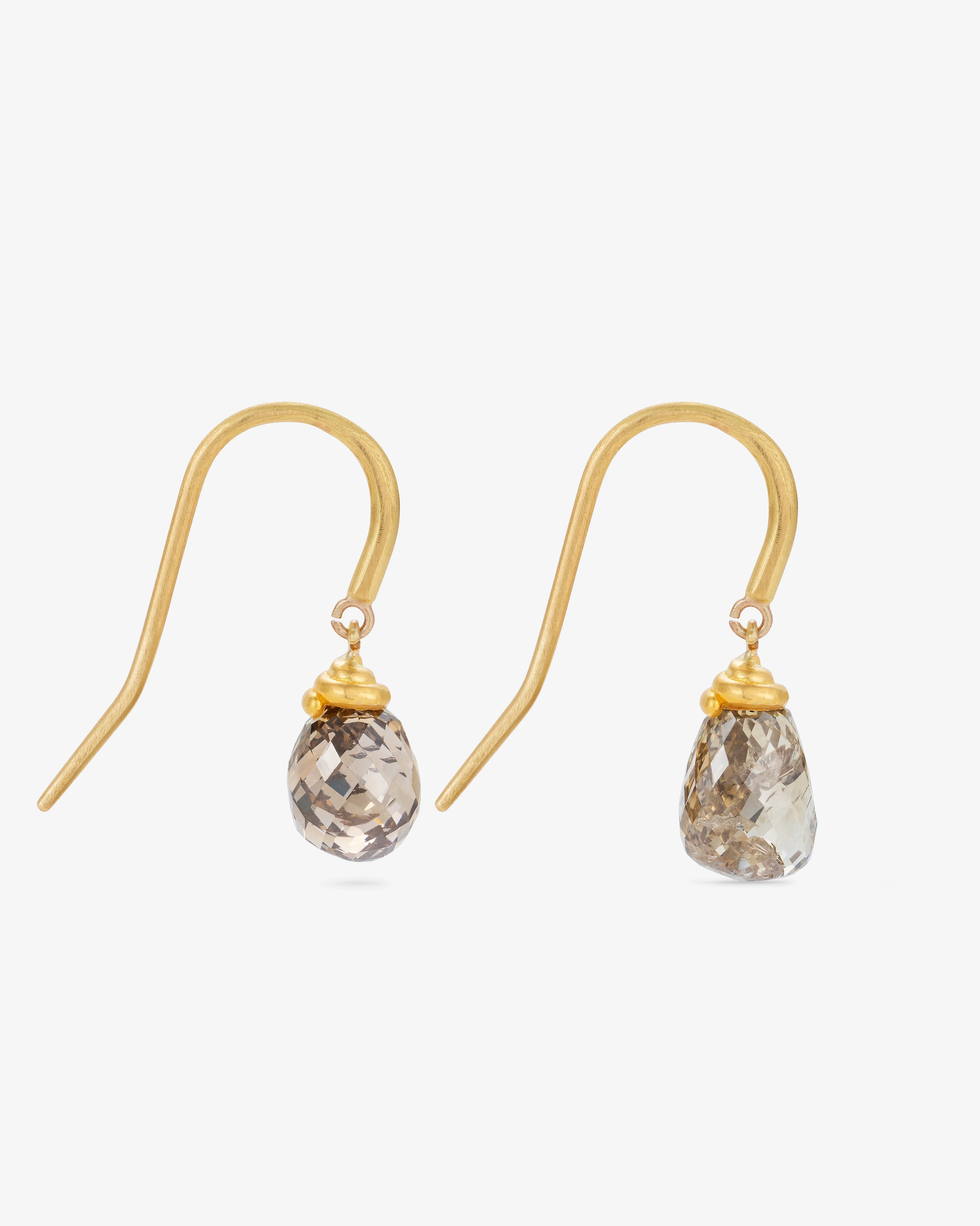 William Welstead - Earrings with Briolette Diamond - (Yellow Gold) - Image 3