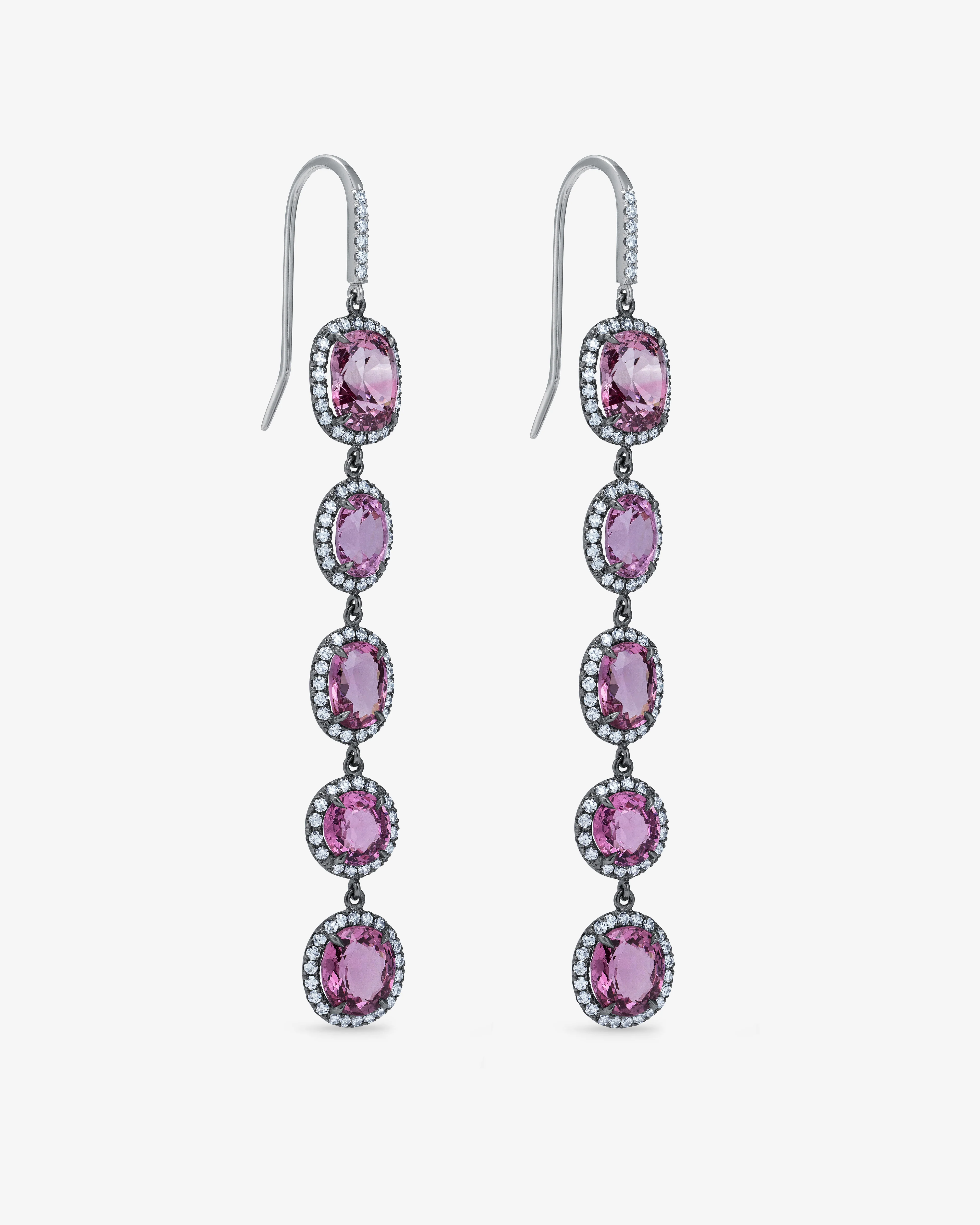 William Welstead - Pink Spinel Drop Earrings - (Yellow Gold) - Image 2