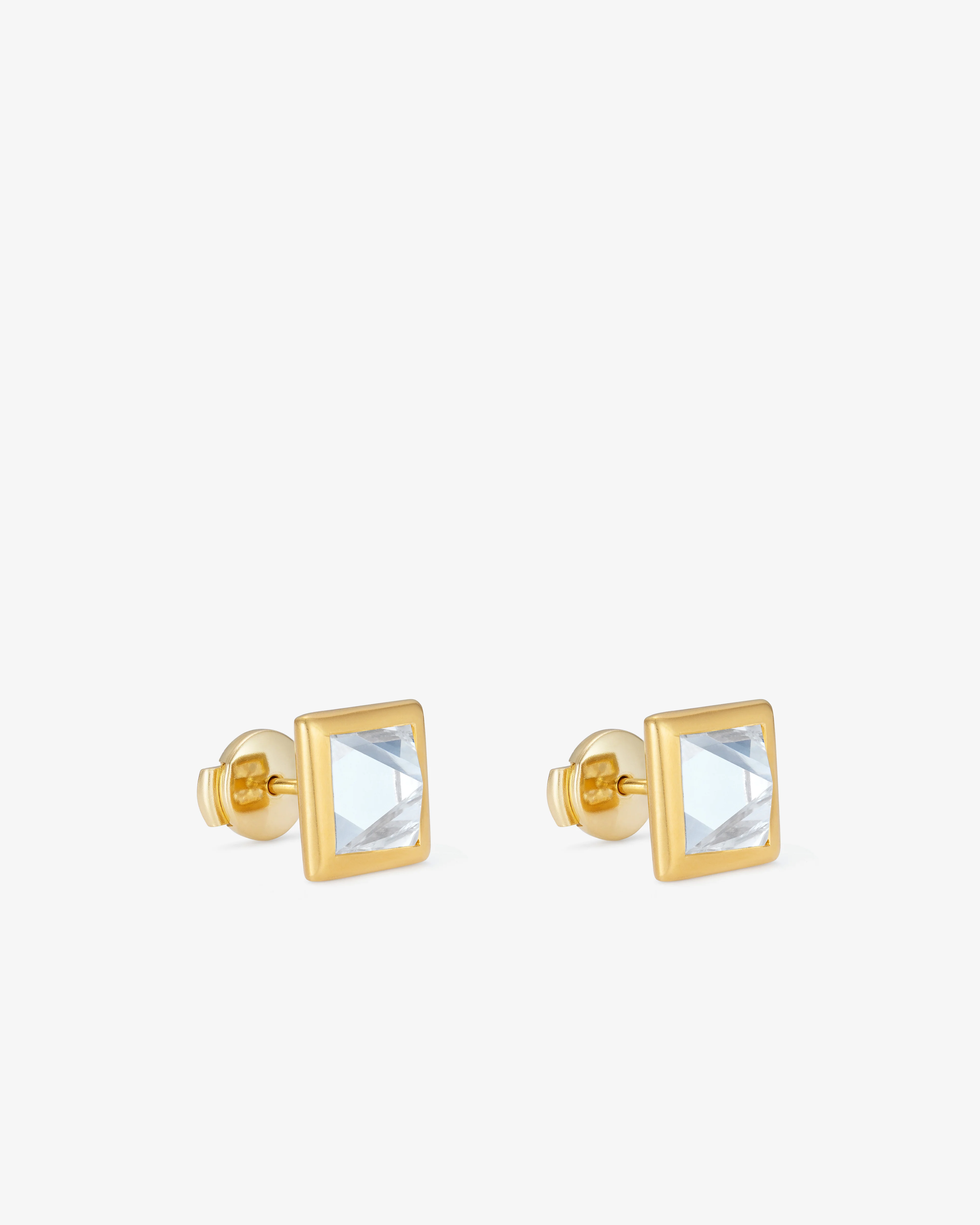 William Welstead - Pyramid Cut Diamond Earrings - (Yellow Gold) - Image 2