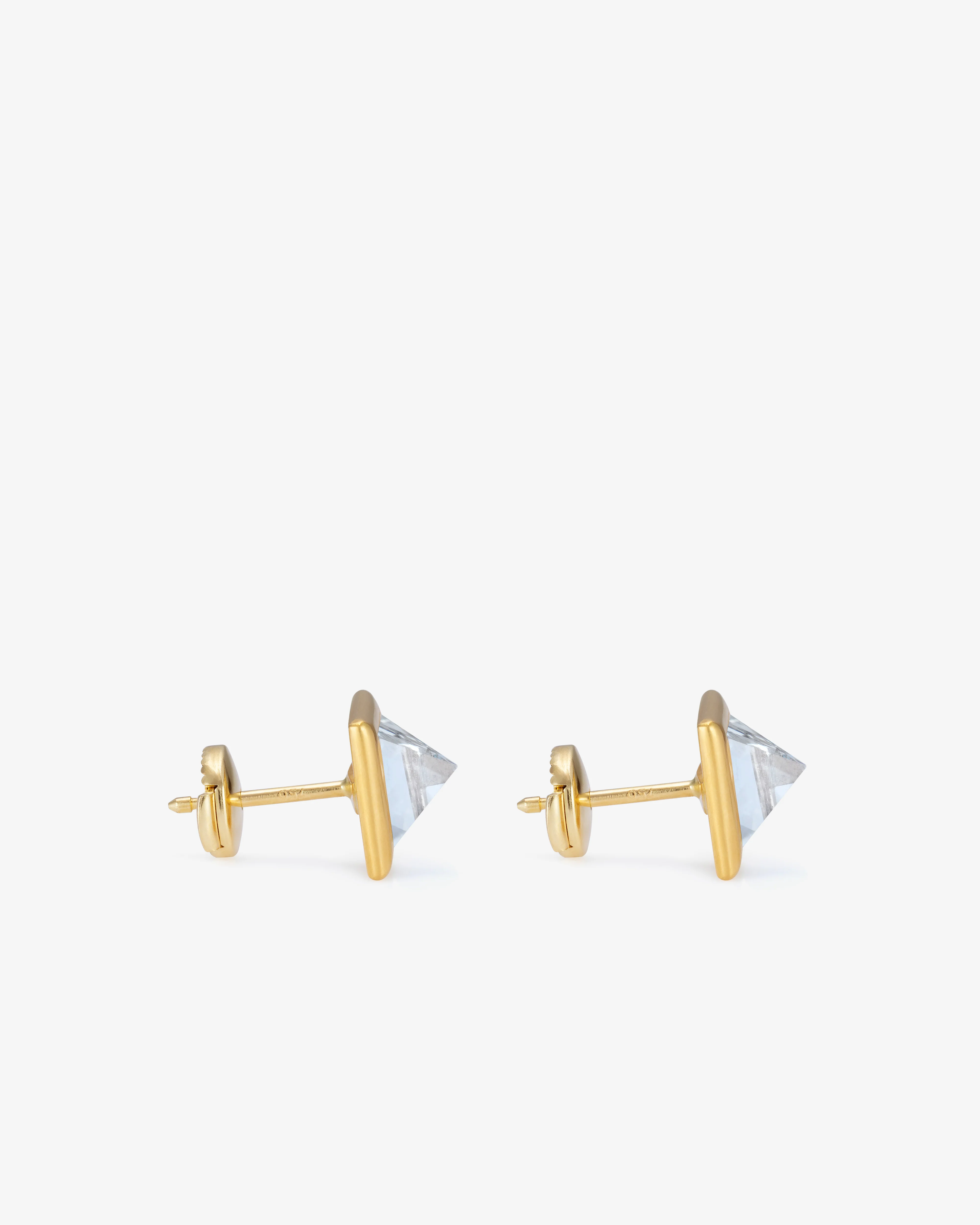 William Welstead - Pyramid Cut Diamond Earrings - (Yellow Gold) - Image 3
