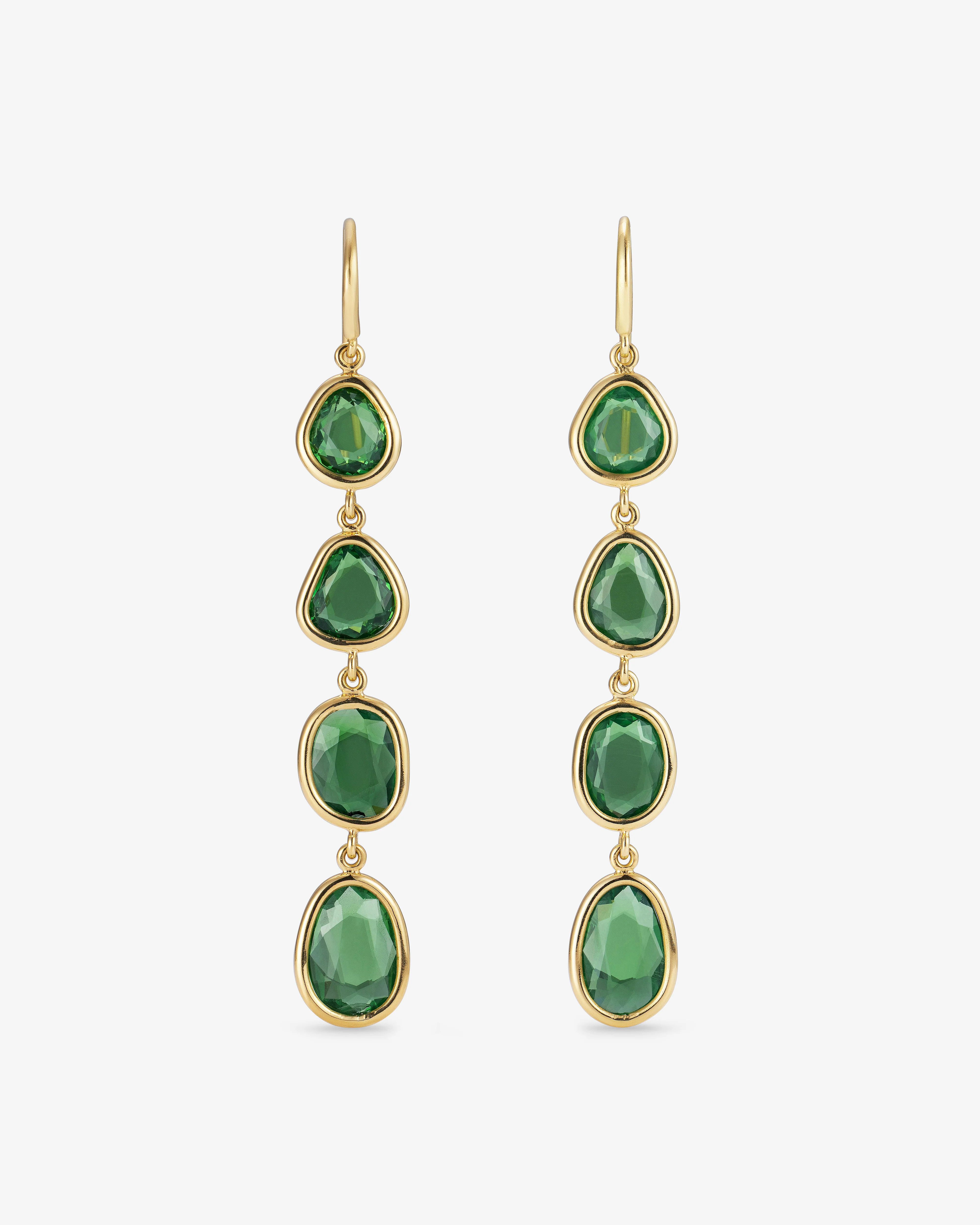 William Welstead - Tsavorite Drop Earrings - (Yellow Gold)