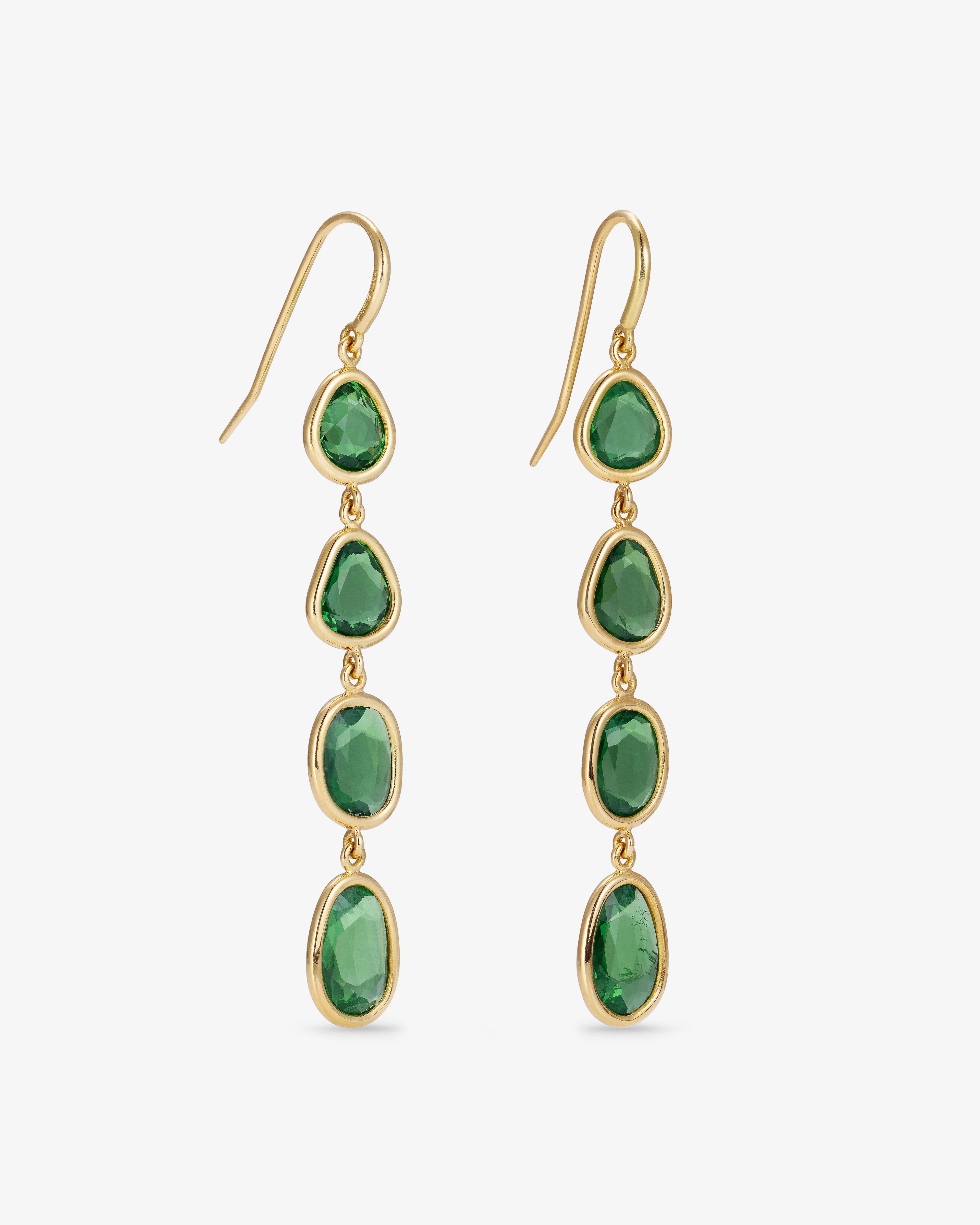 William Welstead - Tsavorite Drop Earrings - (Yellow Gold) - Image 2